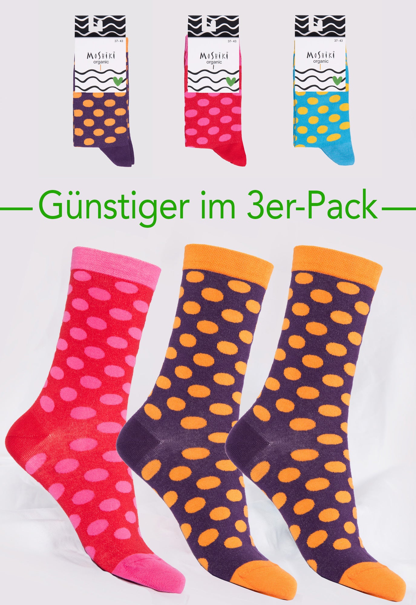3-pack mix - socks made from organic cotton mix - Yofi Tofi Dots 3-pack mix - socks made from organic cotton mix - Yofi Tofi Dots