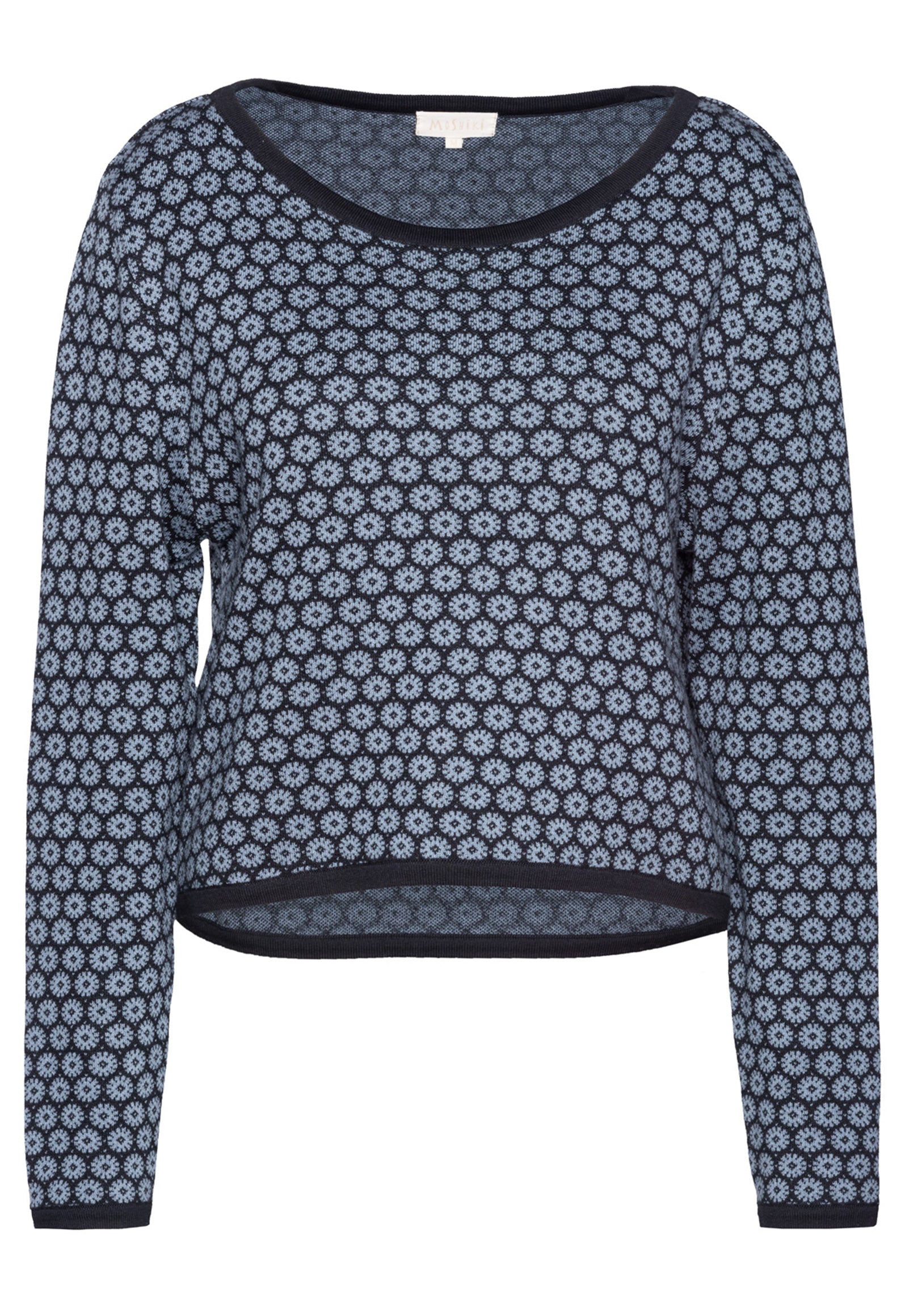 Bjuti Pullover – Jacquard-Strickpullover aus Bio-Baumwolle im High-Low-Schnitt Bjuti Pullover – Jacquard-Strickpullover aus Bio-Baumwolle im High-Low-Schnitt