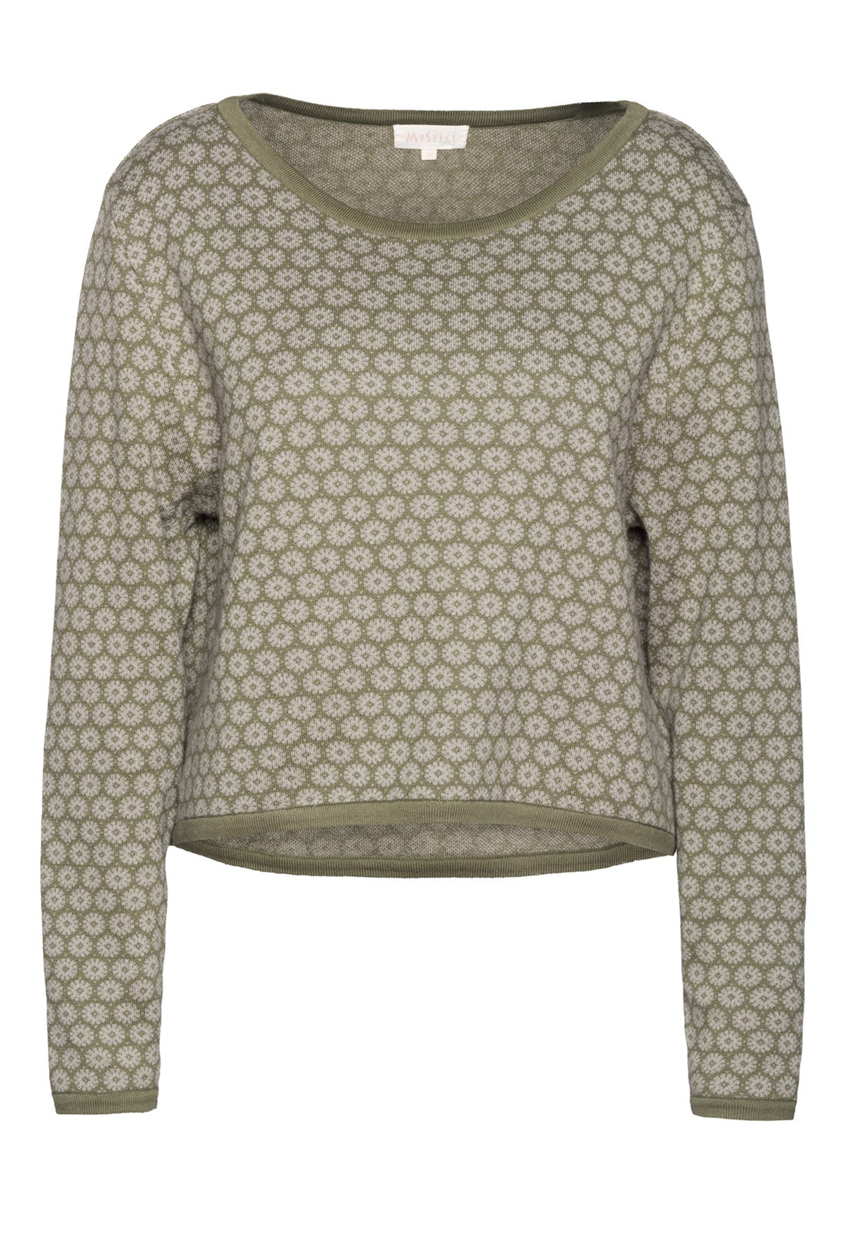 Bjuti Pullover – Jacquard-Strickpullover aus Bio-Baumwolle im High-Low-Schnitt Bjuti Pullover – Jacquard-Strickpullover aus Bio-Baumwolle im High-Low-Schnitt