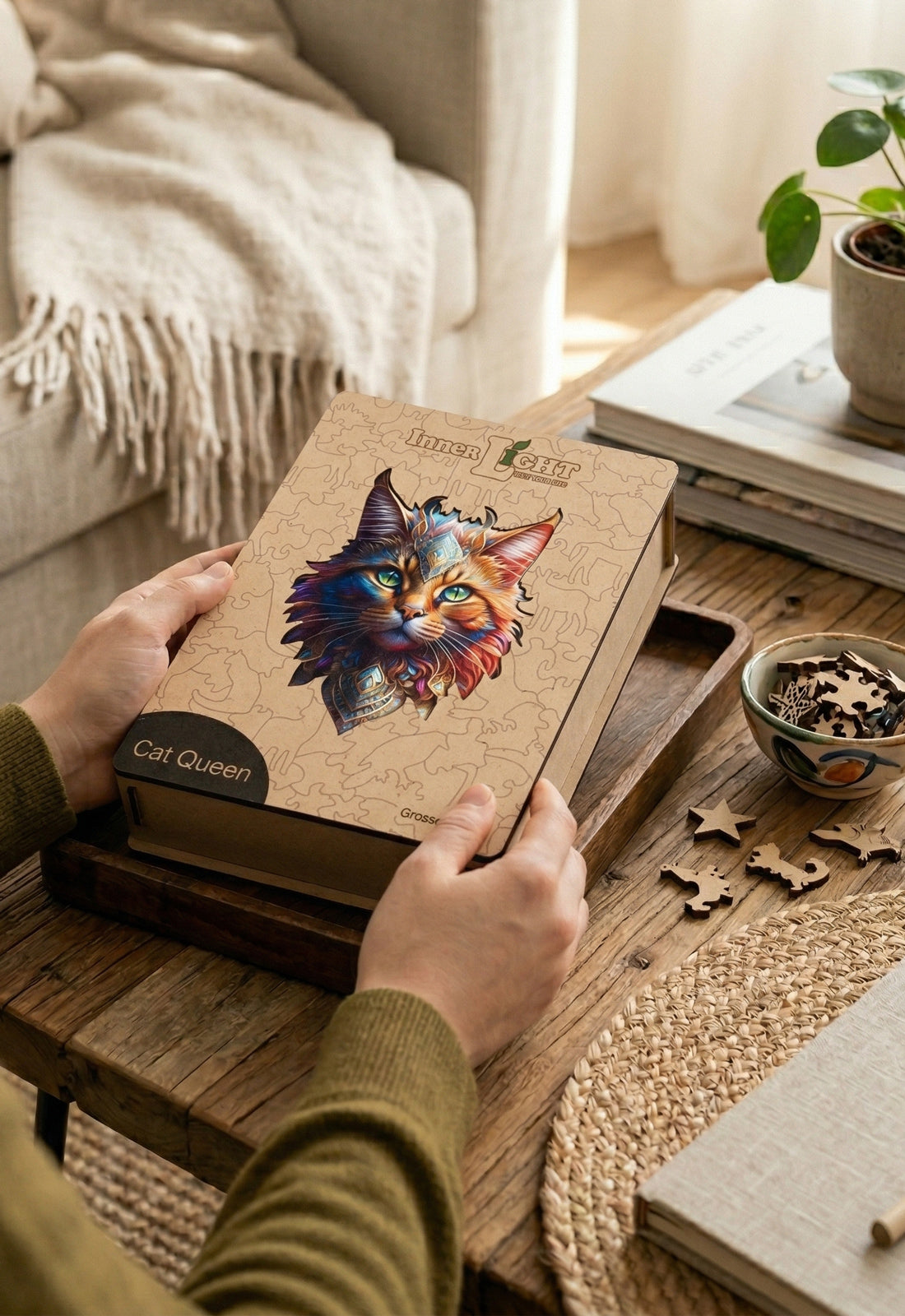 Cat Queen – Mystisches Katzenmotiv als hochwertiges Holzpuzzle Cat Queen – Mystisches Katzenmotiv als hochwertiges Holzpuzzle