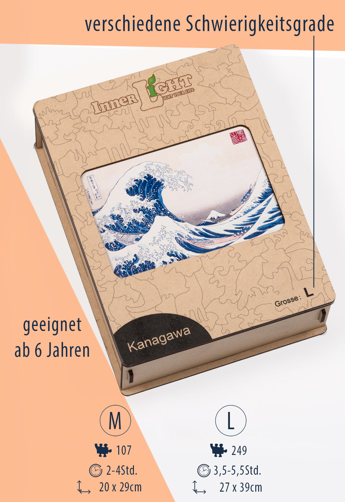 Kanagawa – Klassisches Wellenmotiv als hochwertiges Holzpuzzle Kanagawa – Klassisches Wellenmotiv als hochwertiges Holzpuzzle