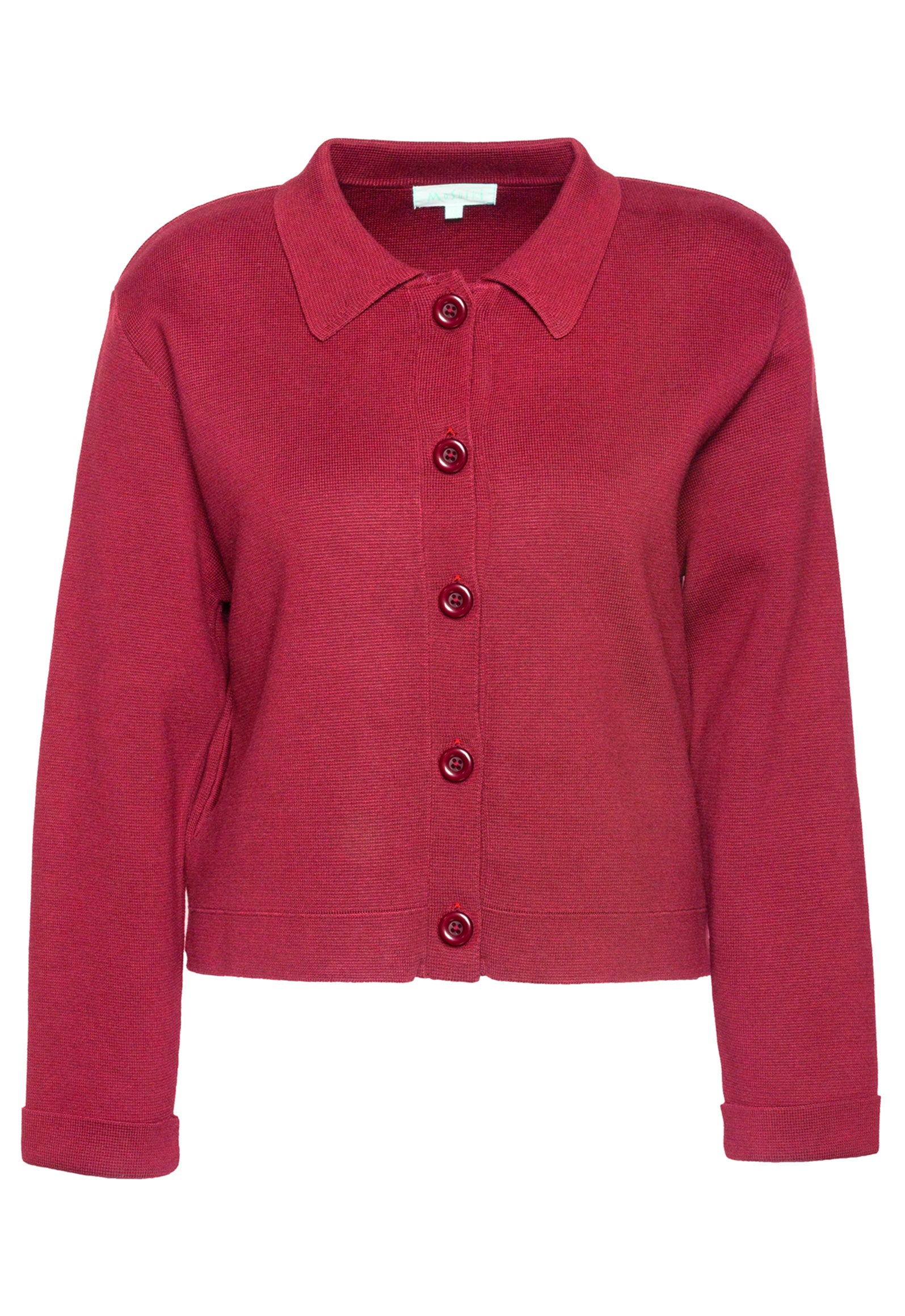 Meruna Jacket – GOTS Strickjacke aus 100 % Biobaumwolle mit Blusenkragen Meruna Jacket – GOTS Strickjacke aus 100 % Biobaumwolle mit Blusenkragen