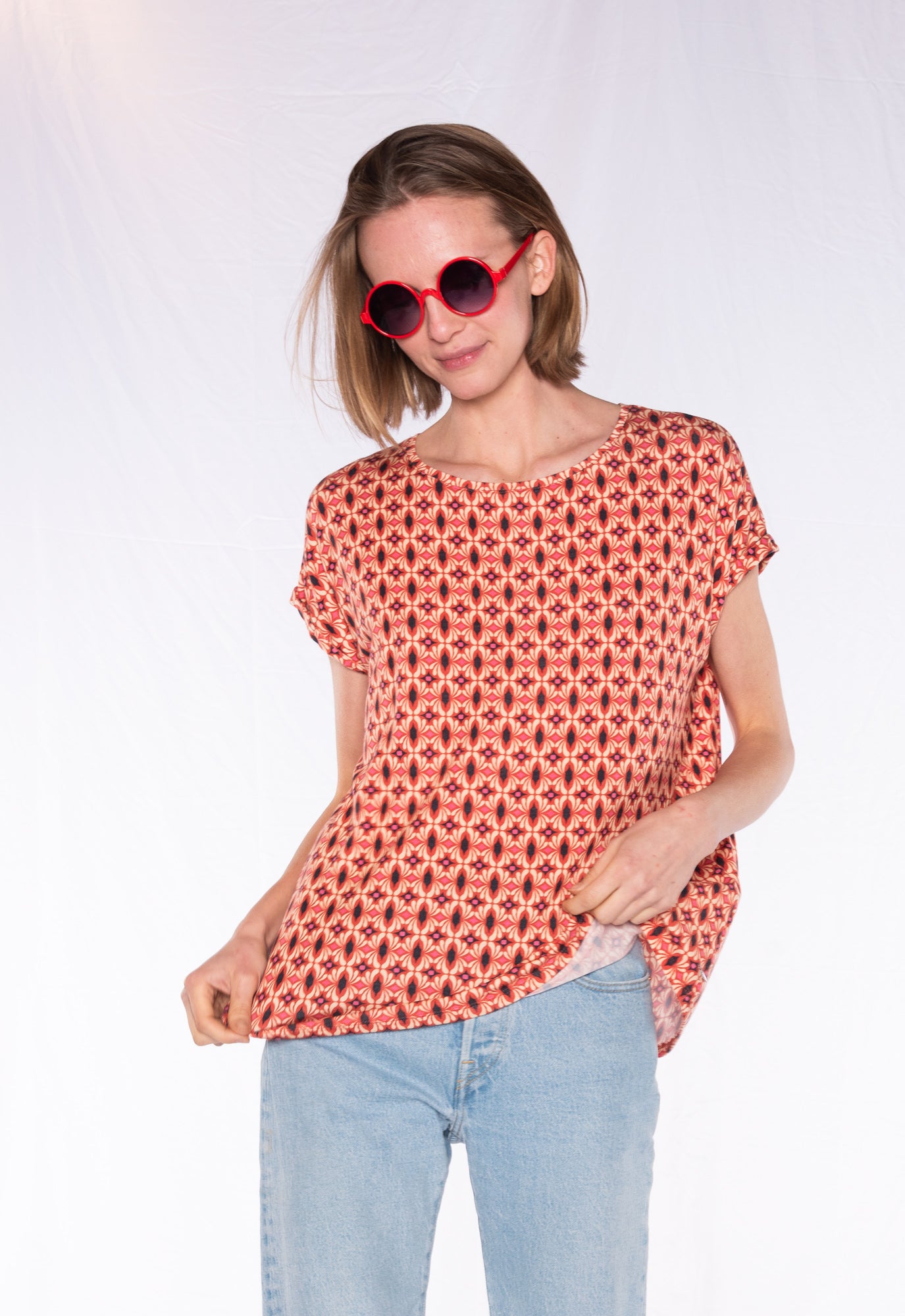 Boxy shirt with folded sleeves - S24Top-V3 Boxy shirt with folded sleeves - S24Top-V3