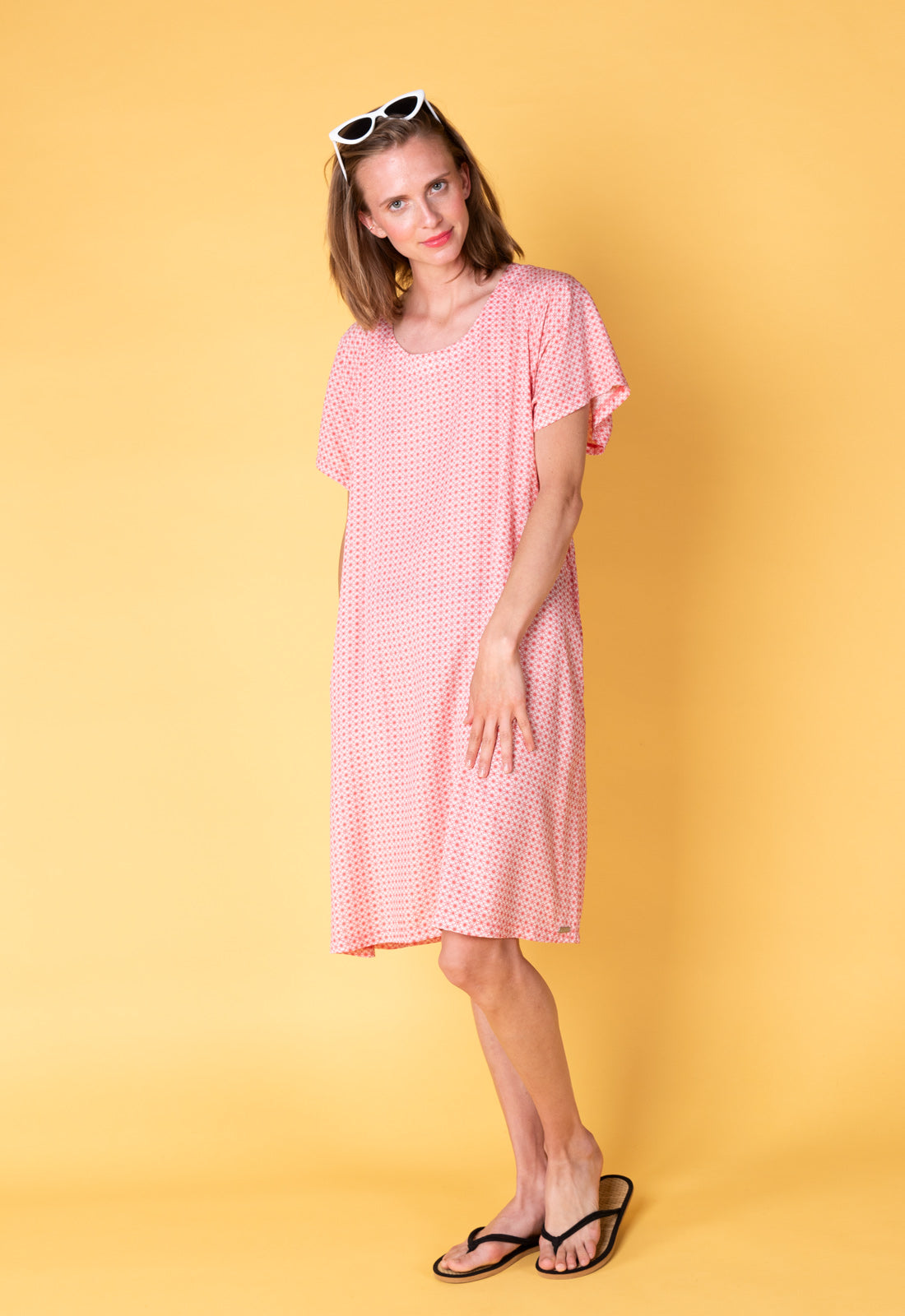 Airy dress with round neck and raglan sleeves - S25Dress-R3 Airy dress with round neck and raglan sleeves - S25Dress-R3