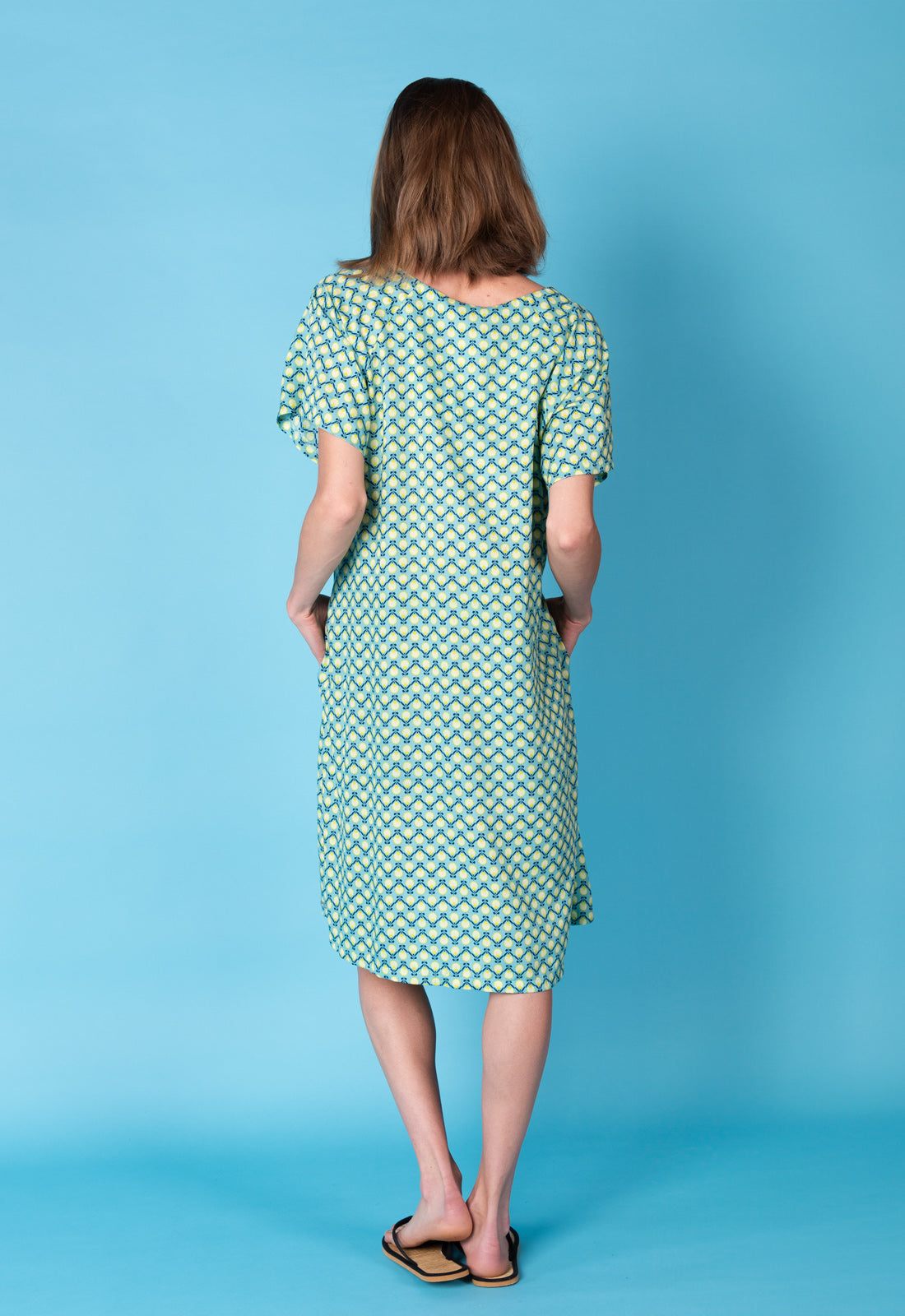 Airy dress with round neck and raglan sleeves - S25Dress-R3 Airy dress with round neck and raglan sleeves - S25Dress-R3