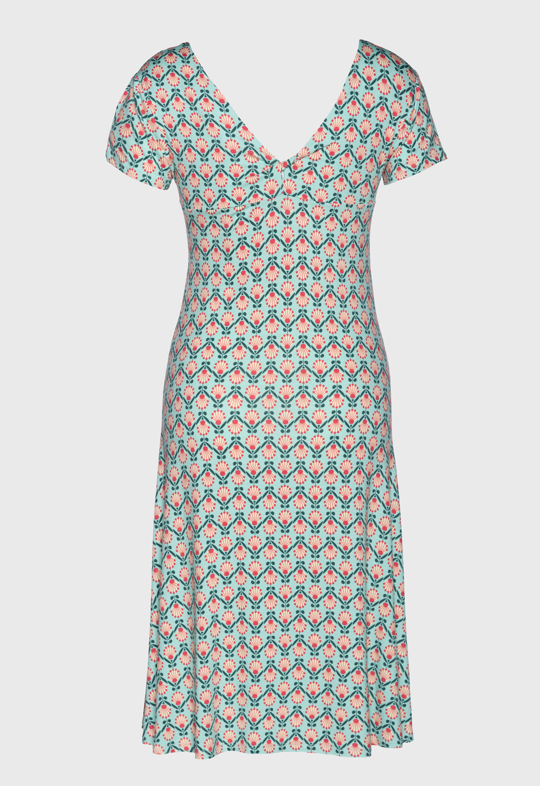 Elegant short-sleeved dress with twist detail - S25Dress-V1 Elegant short-sleeved dress with twist detail - S25Dress-V1