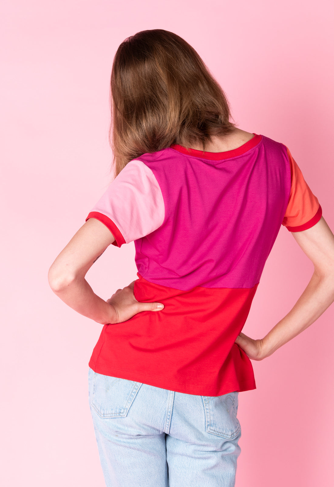 Buntes Patchwork-T-Shirt - S25Top-G6 Buntes Patchwork-T-Shirt - S25Top-G6