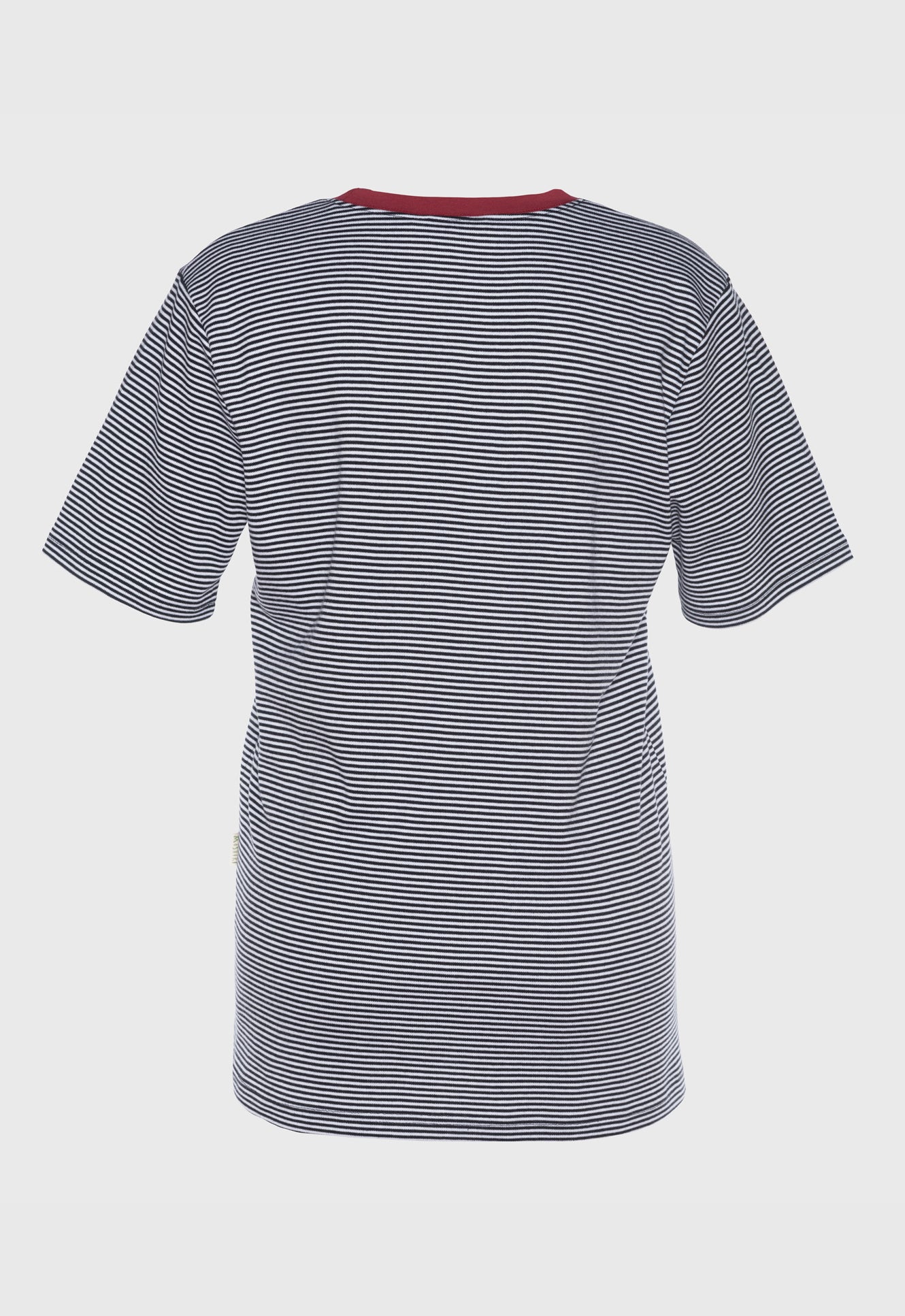 Gestreiftes T-Shirt mit Kontraststoff - S25Top-G7 Gestreiftes T-Shirt mit Kontraststoff - S25Top-G7