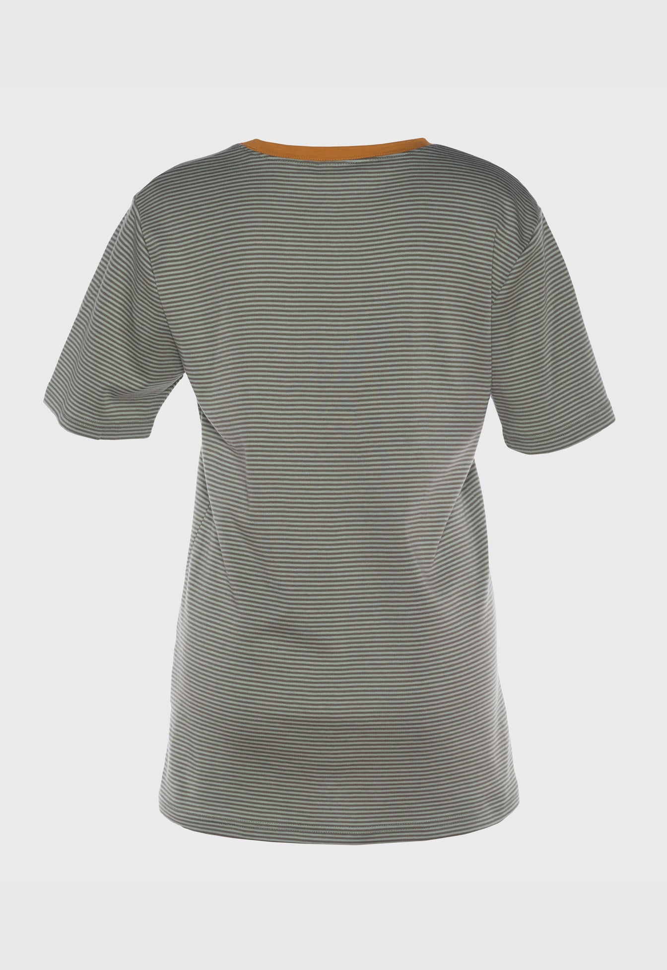 Gestreiftes T-Shirt mit Kontraststoff - S25Top-G7 Gestreiftes T-Shirt mit Kontraststoff - S25Top-G7