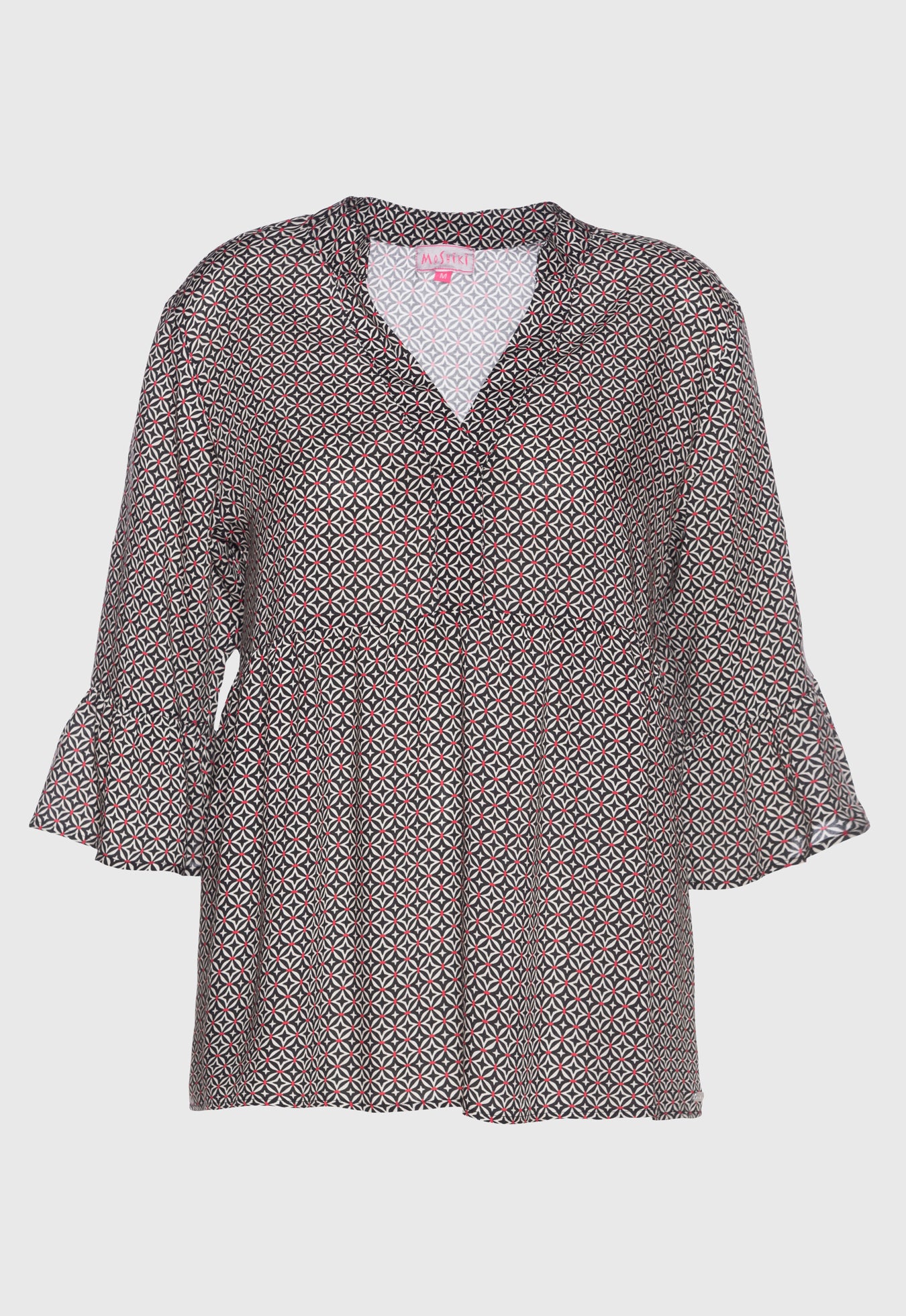 Kurze Tunika mit tiefem V-Ausschnitt - S25Top-R4 Kurze Tunika mit tiefem V-Ausschnitt - S25Top-R4