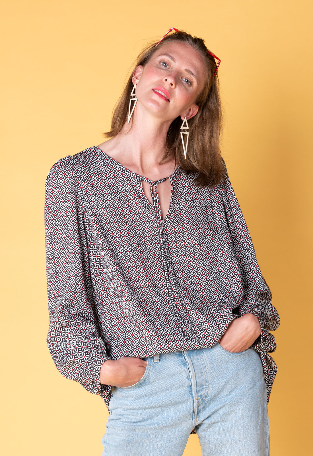 Tunika mit Zierausschnitt - S25Top-R5 Tunika mit Zierausschnitt - S25Top-R5