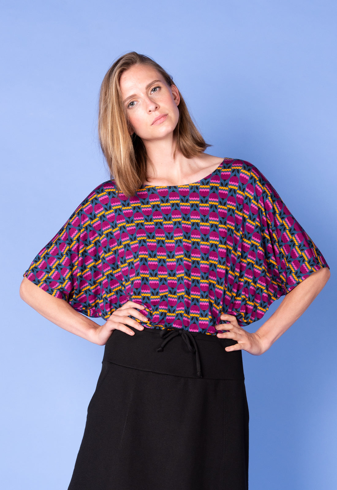 Elegantes Fledermausarm-Top - S25Top-V2 Elegantes Fledermausarm-Top - S25Top-V2