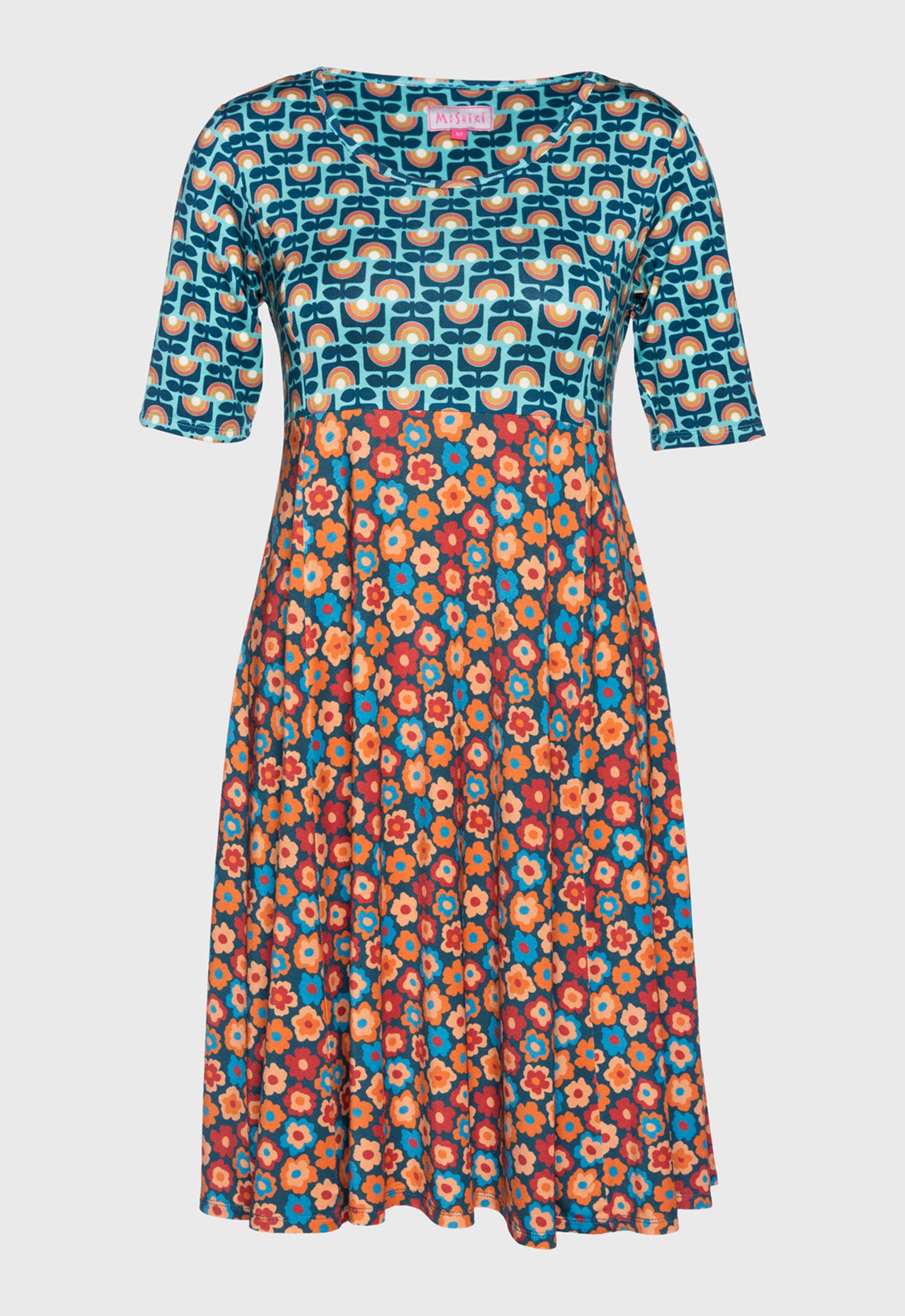 S26Candy Dress – Figurbetontes Viskosekleid mit Print-Mix S26Candy Dress – Figurbetontes Viskosekleid mit Print-Mix