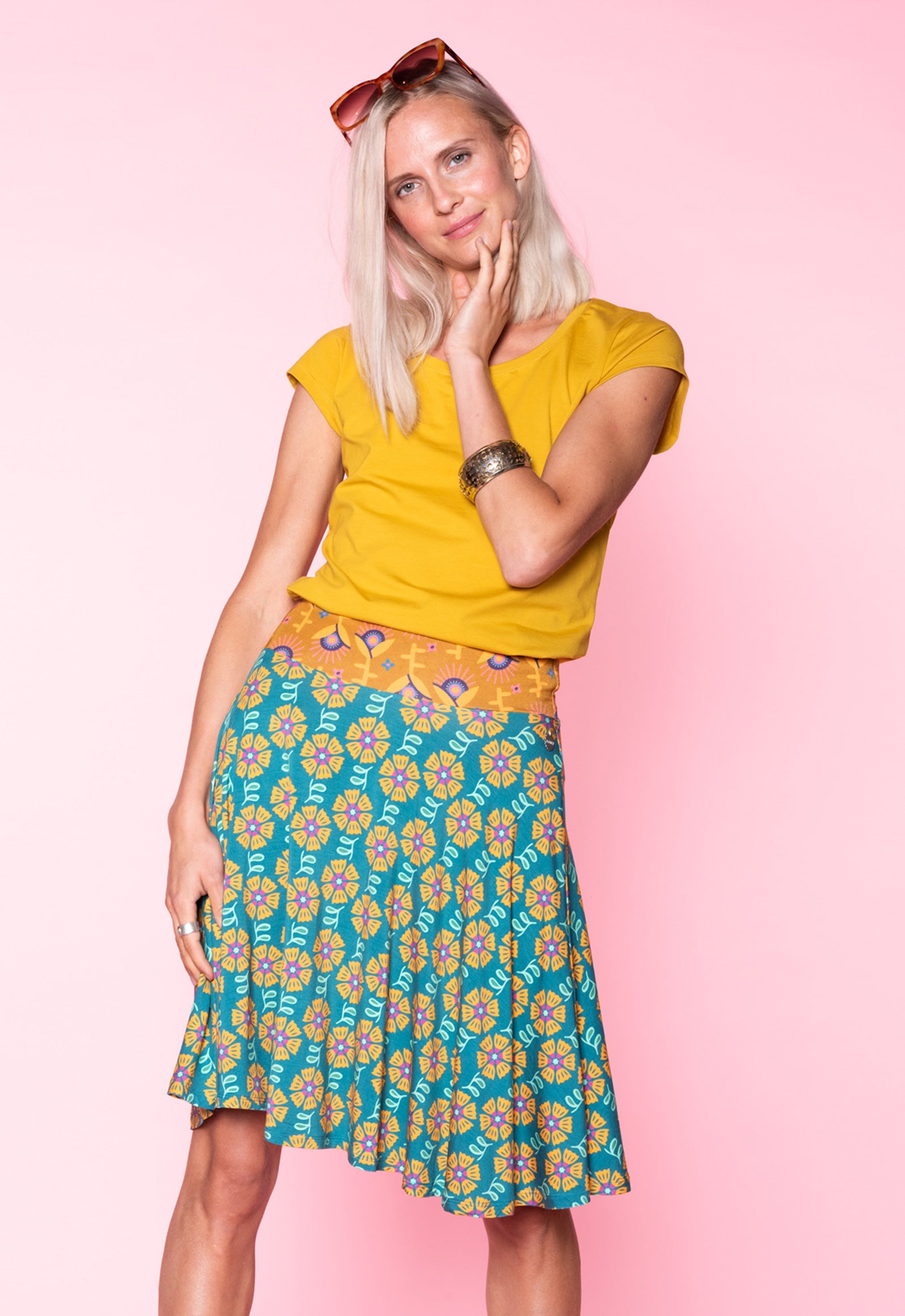 S26Candy Skirt – Schwingender Viskoserock mit Print-Mix S26Candy Skirt – Schwingender Viskoserock mit Print-Mix