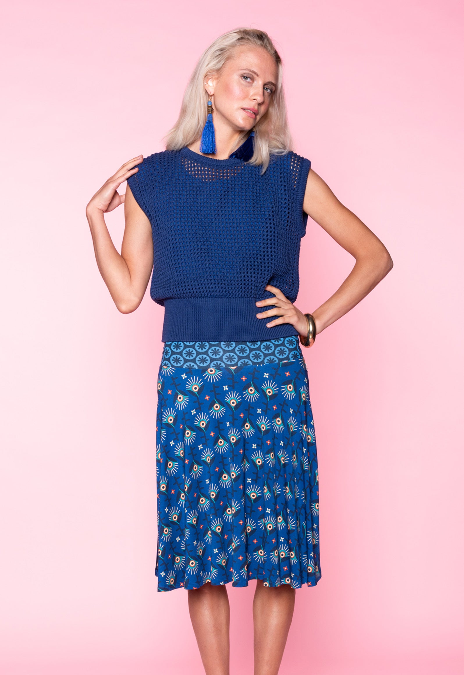 S26Candy Skirt – Schwingender Viskoserock mit Print-Mix S26Candy Skirt – Schwingender Viskoserock mit Print-Mix