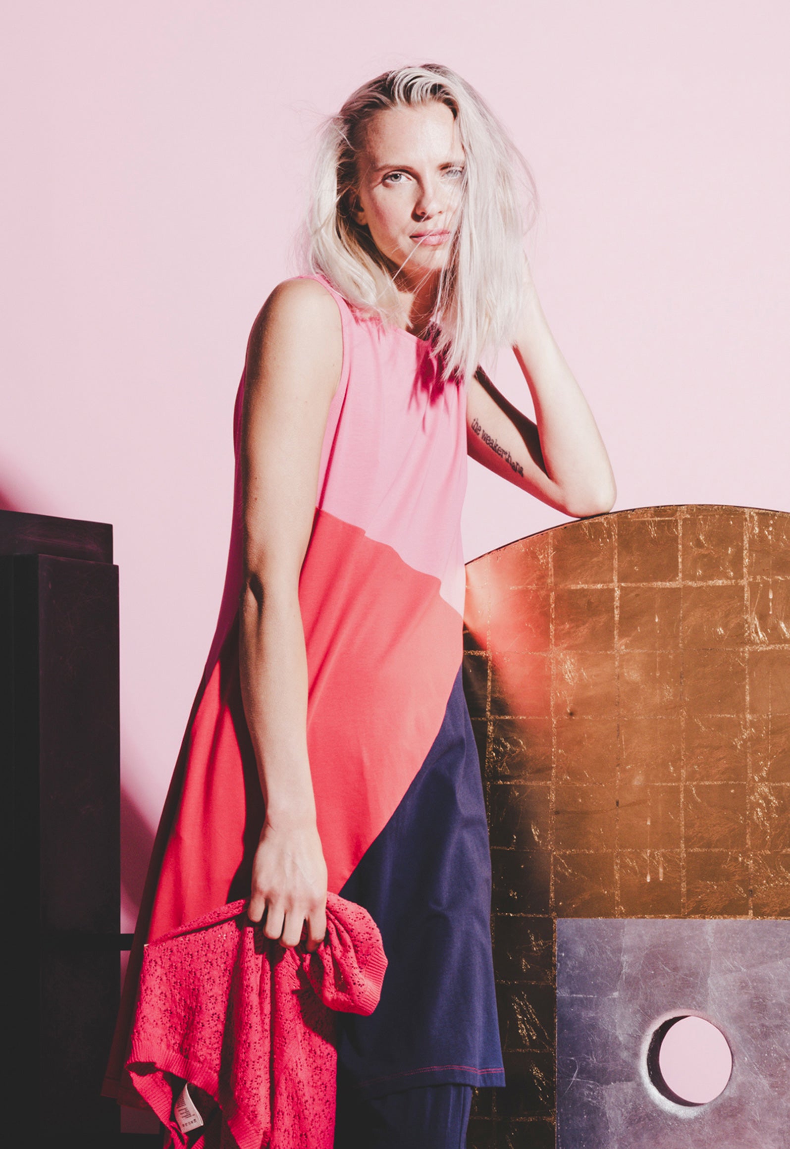 S26Dress-G4 – Patchwork-Kleid aus Bio-Baumwolle S26Dress-G4 – Patchwork-Kleid aus Bio-Baumwolle