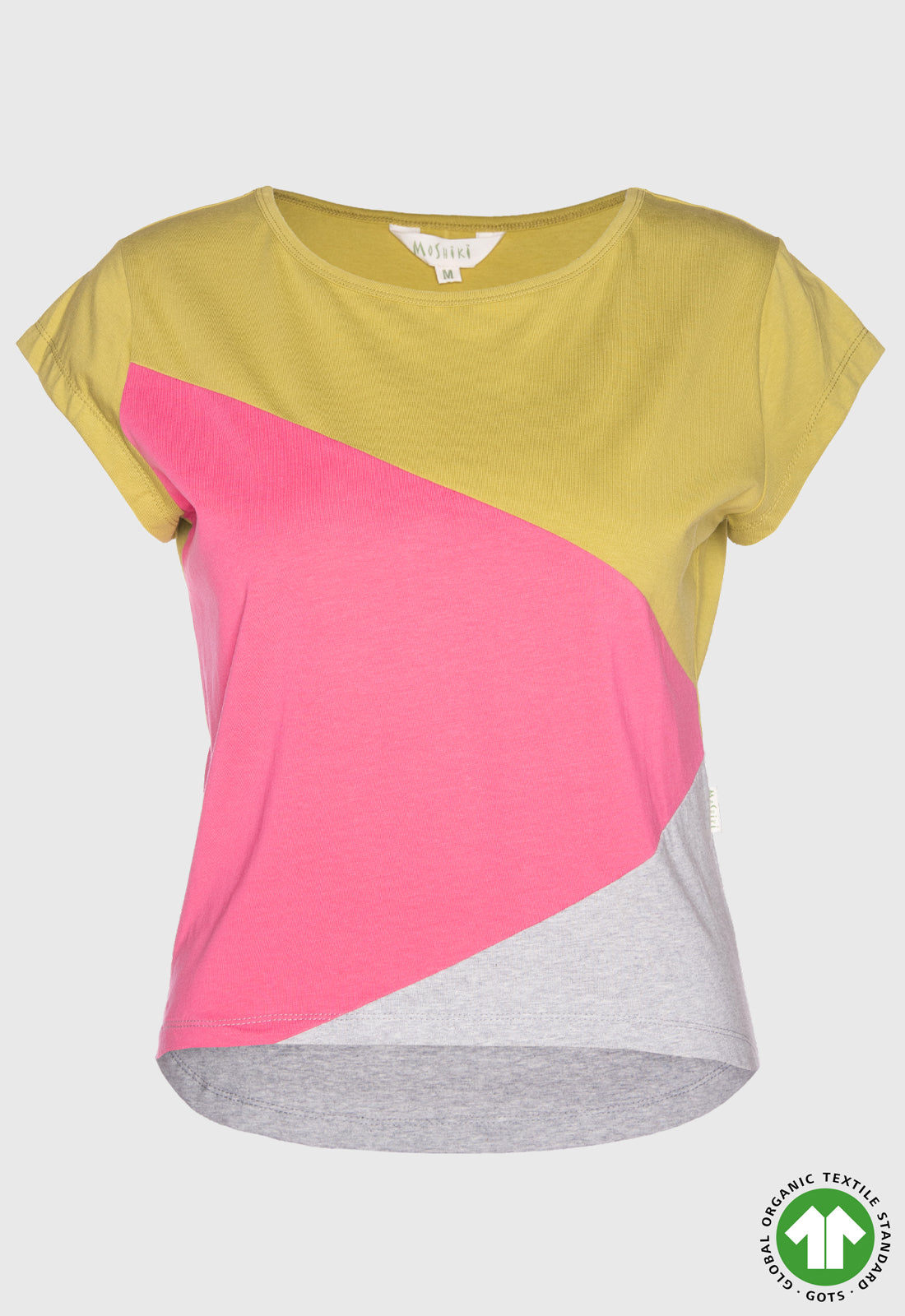 S26Top-G7 – High-Low Patchwork T-Shirt aus GOTS-zertifizierter Bio-Baumwolle S26Top-G7 – High-Low Patchwork T-Shirt aus GOTS-zertifizierter Bio-Baumwolle