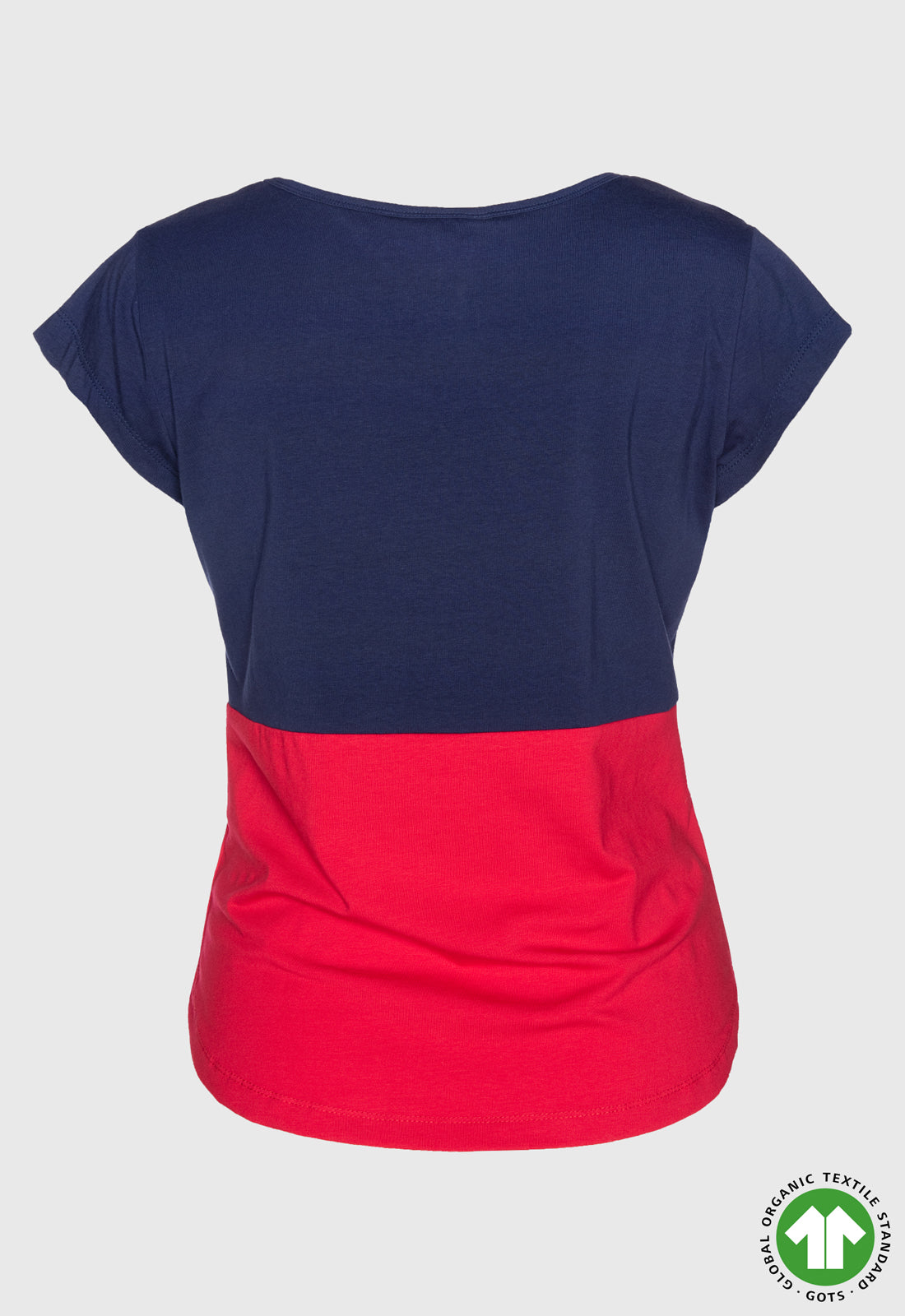 S26Top-G7 – High-Low Patchwork T-Shirt aus GOTS-zertifizierter Bio-Baumwolle S26Top-G7 – High-Low Patchwork T-Shirt aus GOTS-zertifizierter Bio-Baumwolle