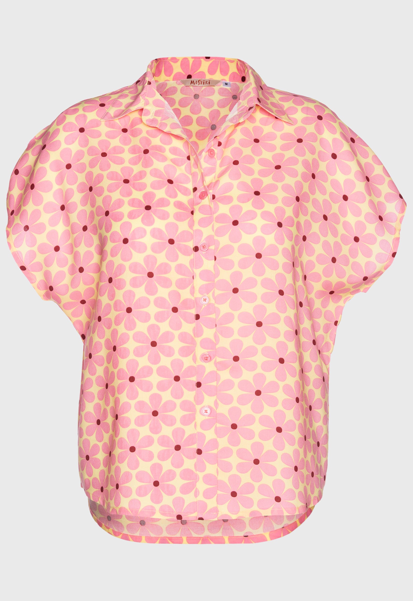 S26Top-PR4 – Weites Hemd mit Stehkragen aus Upcycled Rayon S26Top-PR4 – Weites Hemd mit Stehkragen aus Upcycled Rayon