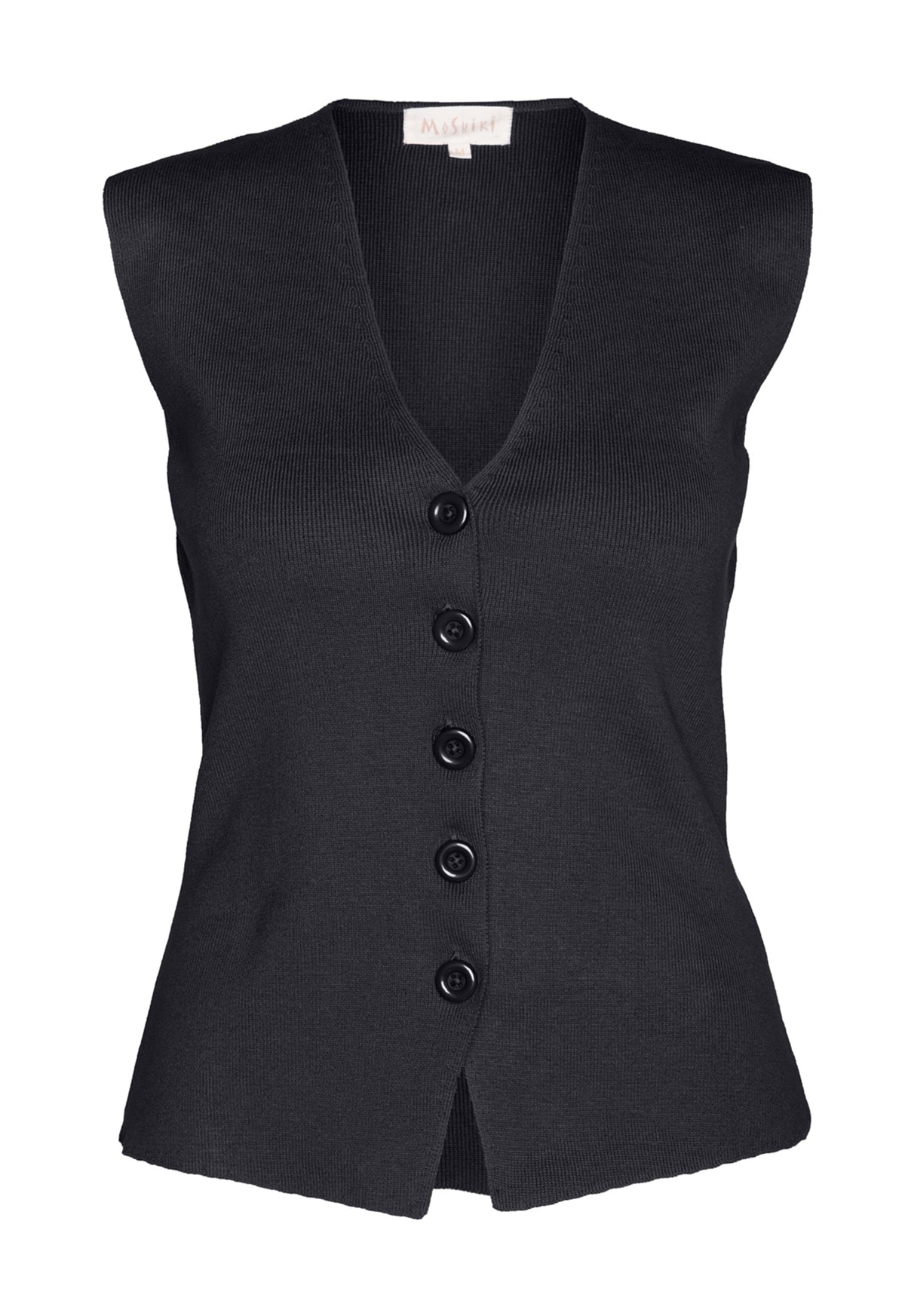 Sajura Vest – Strickweste aus Bio-Baumwolle mit V-Ausschnitt Sajura Vest – Strickweste aus Bio-Baumwolle mit V-Ausschnitt