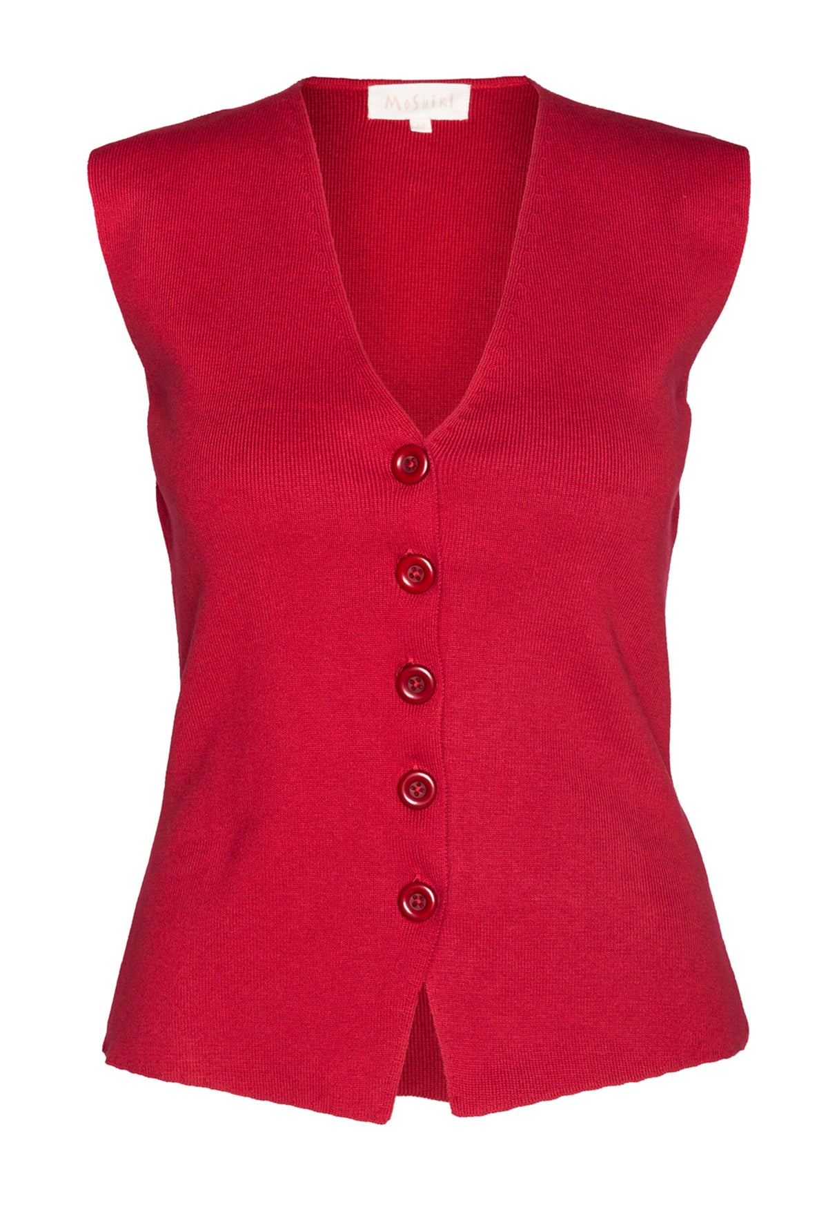 Sajura Vest – Strickweste aus Bio-Baumwolle mit V-Ausschnitt Sajura Vest – Strickweste aus Bio-Baumwolle mit V-Ausschnitt