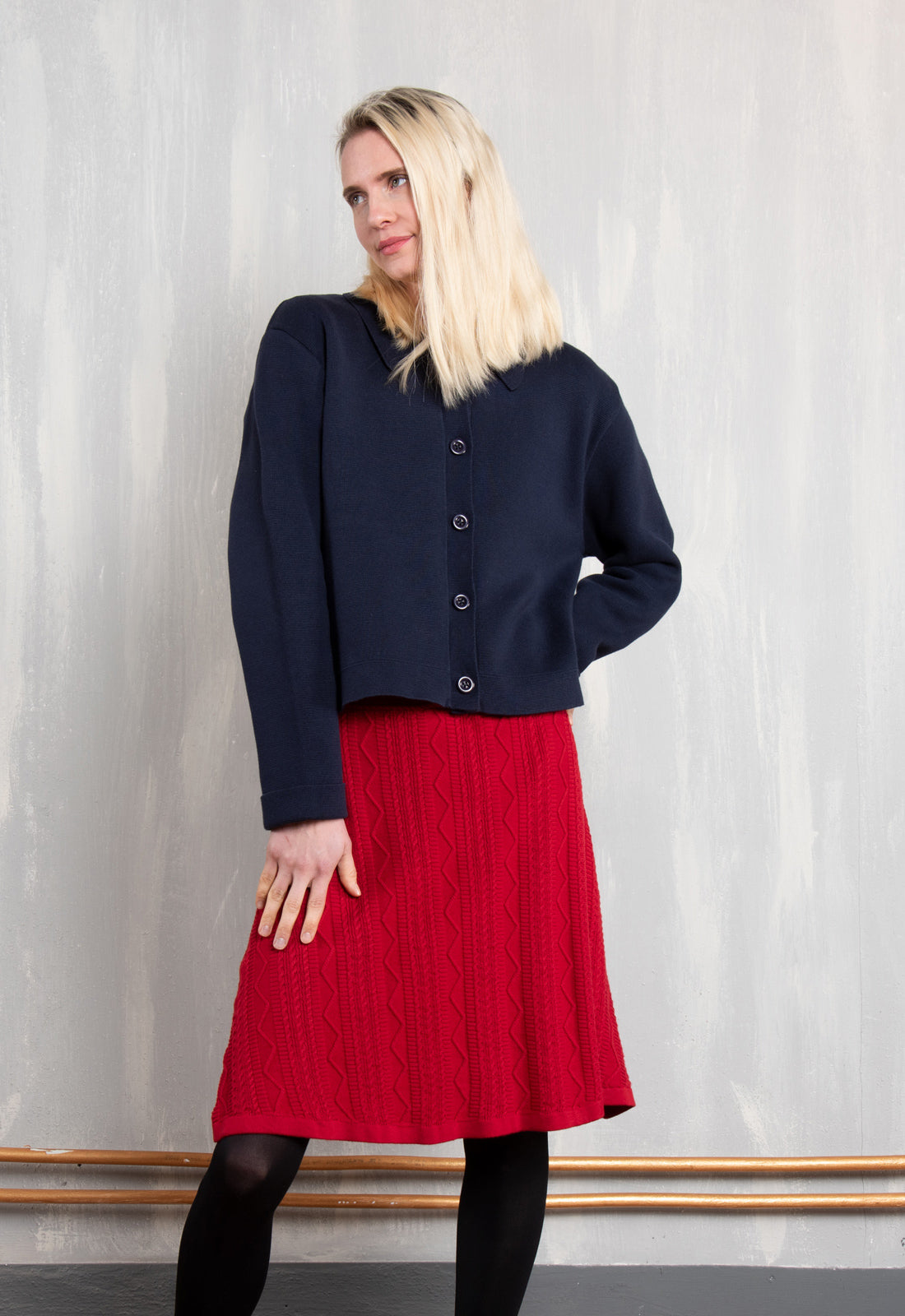 Tanuwa Skirt – A-Linien-Strickrock aus Bio-Baumwolle Tanuwa Skirt – A-Linien-Strickrock aus Bio-Baumwolle