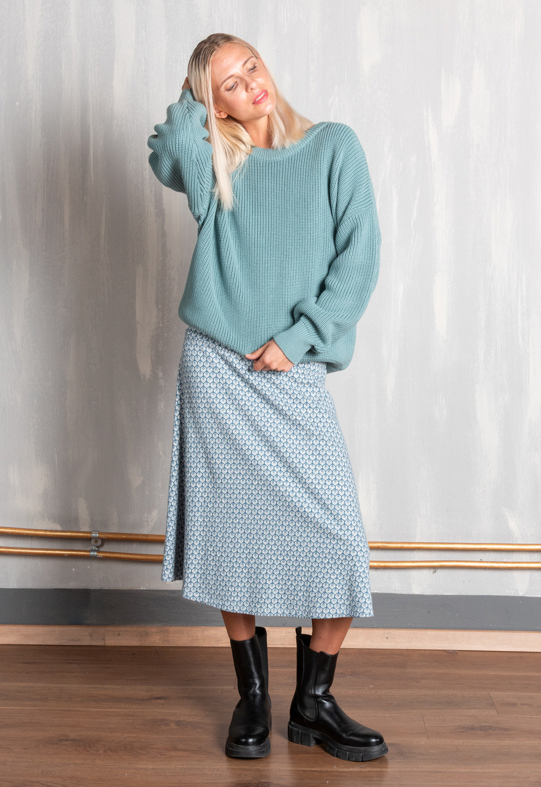 W25Skirt-G2 – Mittellanger Jacquard-Rock – GOTS-zertifiziert W25Skirt-G2 – Mittellanger Jacquard-Rock – GOTS-zertifiziert