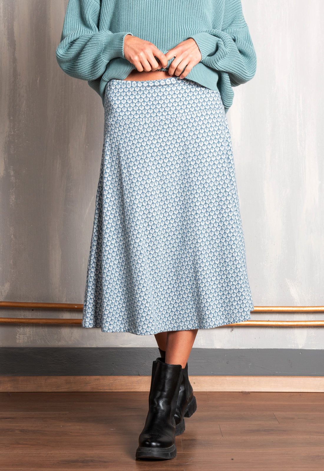 W25Skirt-G2 – Mittellanger Jacquard-Rock – GOTS-zertifiziert W25Skirt-G2 – Mittellanger Jacquard-Rock – GOTS-zertifiziert