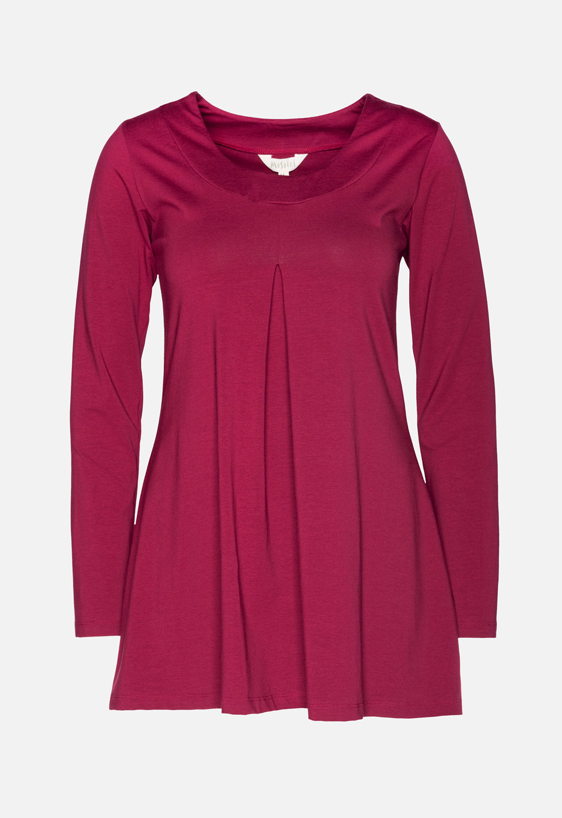 W25Top-G1 – Langes Jersey-Top mit Kellerfalte – GOTS-zertifiziert