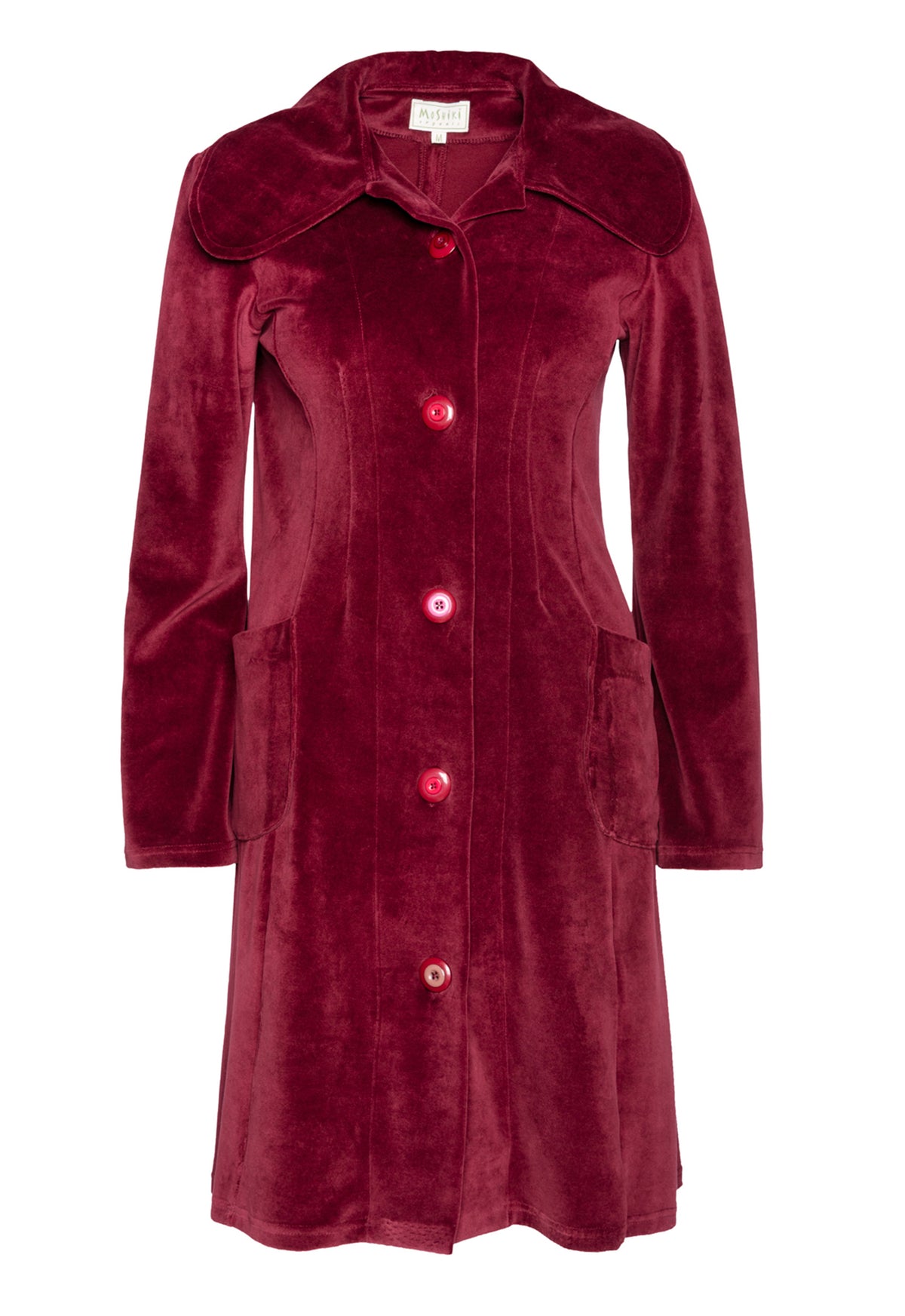 W26Jacket-G2 – Lange Samtjacke aus GOTS Bio-Baumwolle W26Jacket-G2 – Lange Samtjacke aus GOTS Bio-Baumwolle