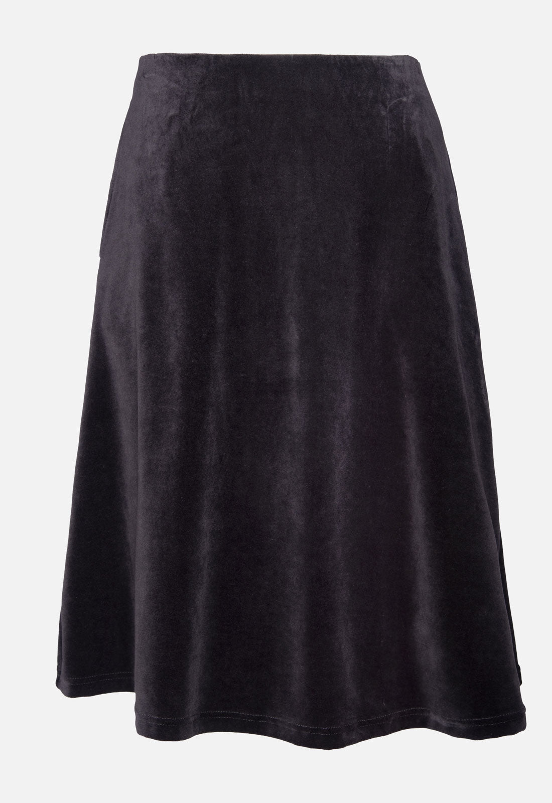 W26Skirt-G4 – A-Linien-Samtrock mit Taschen aus Bio-Baumwolle W26Skirt-G4 – A-Linien-Samtrock mit Taschen aus Bio-Baumwolle