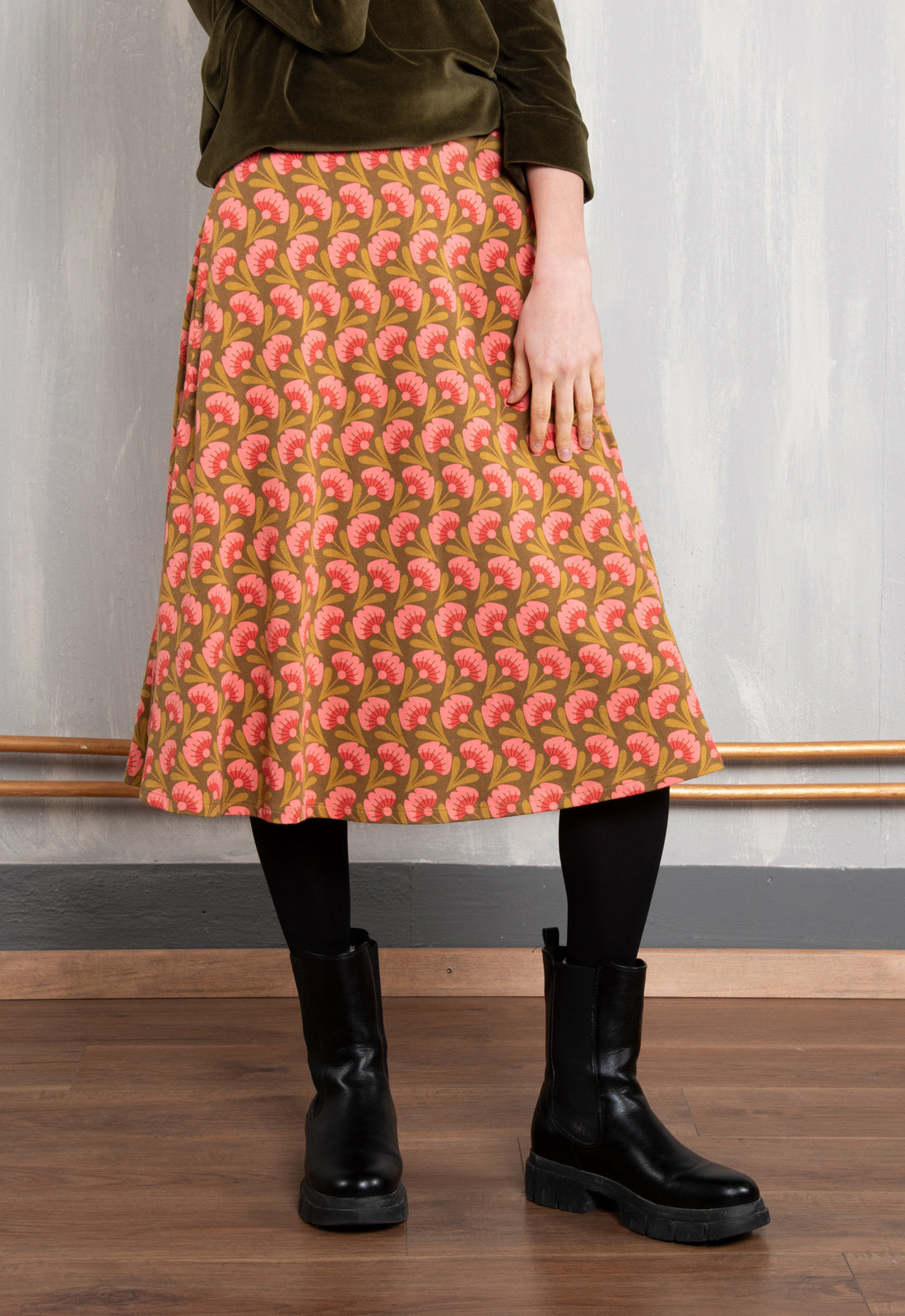 W26Skirt-OC1 – A-Linien-Rock aus Bio-Baumwoll-Jersey mit Taschen W26Skirt-OC1 – A-Linien-Rock aus Bio-Baumwoll-Jersey mit Taschen