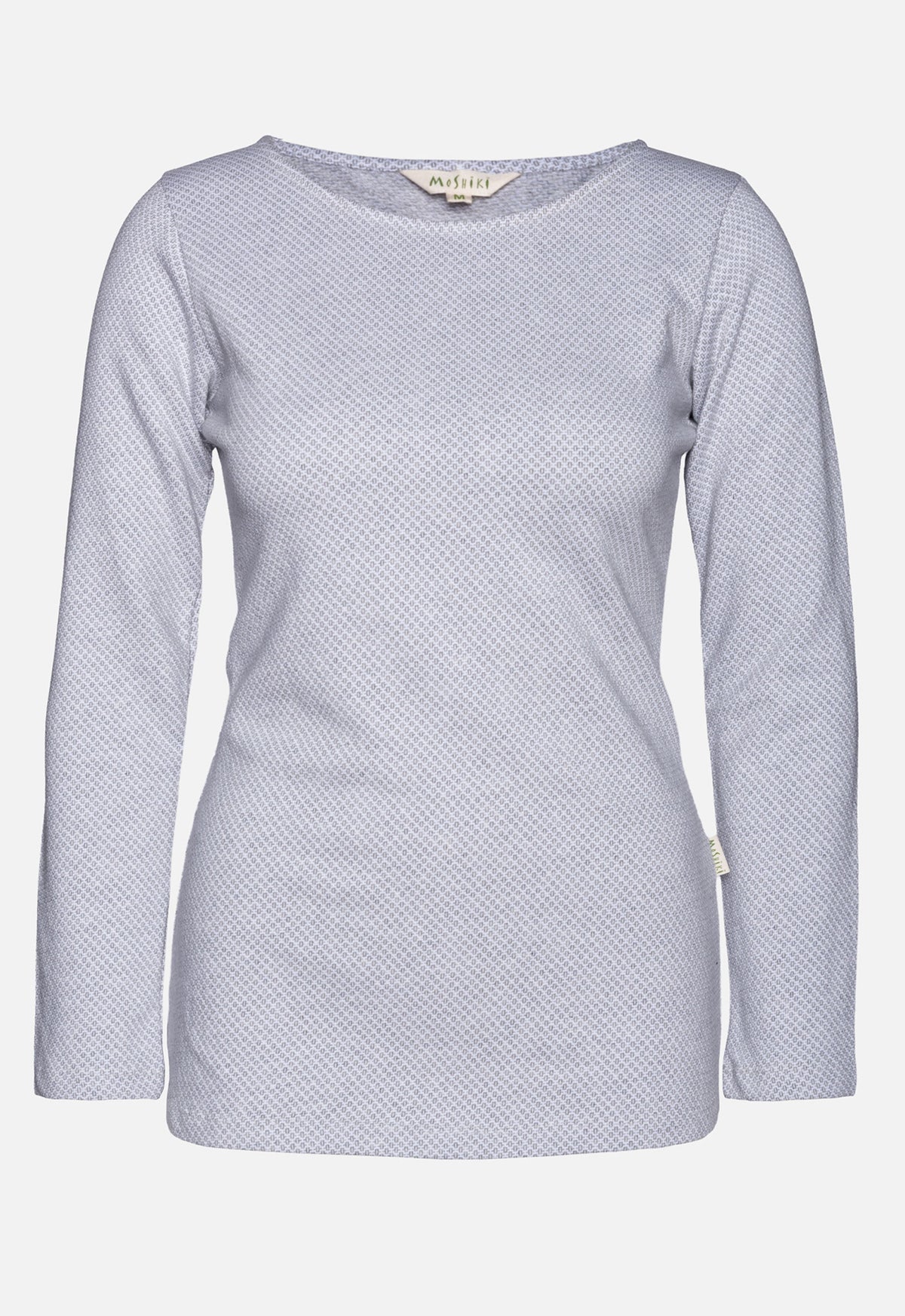 W26Top-G5 – Figurbetontes GOTS Langarmshirt aus Jacquard-Jersey W26Top-G5 – Figurbetontes GOTS Langarmshirt aus Jacquard-Jersey
