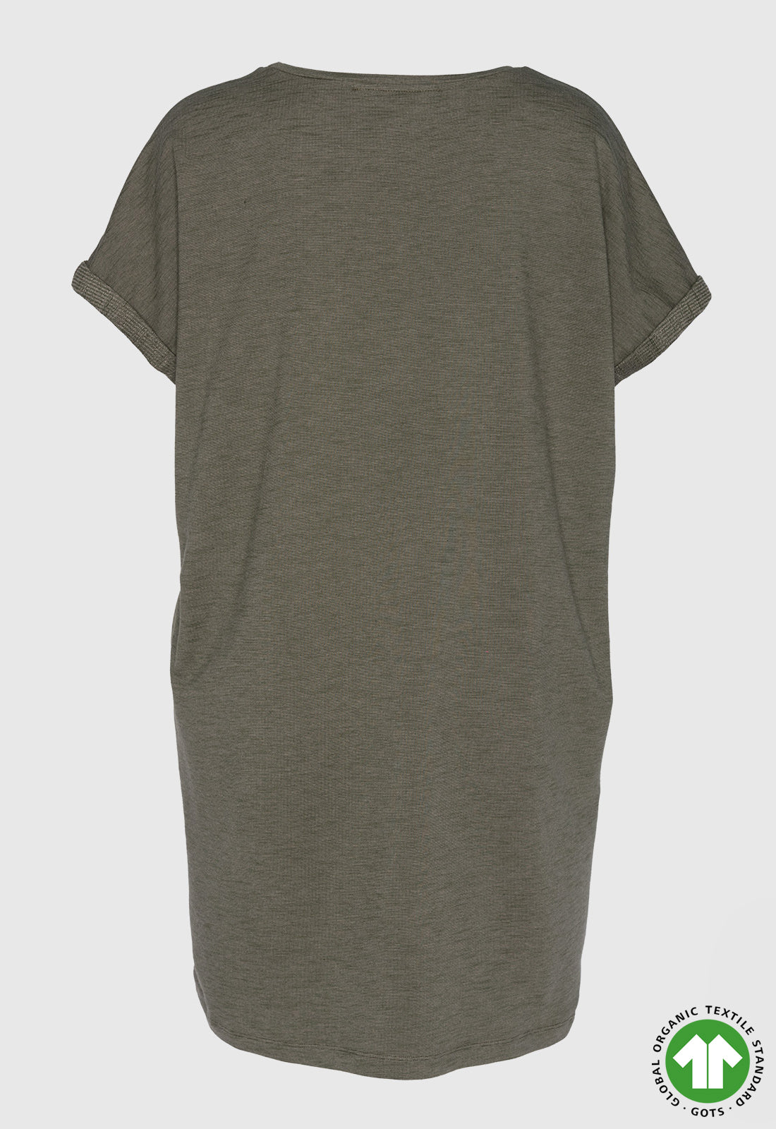 Lockeres Kleid mit gefalteten Ärmeln - S24Dress-G5 Lockeres Kleid mit gefalteten Ärmeln - S24Dress-G5