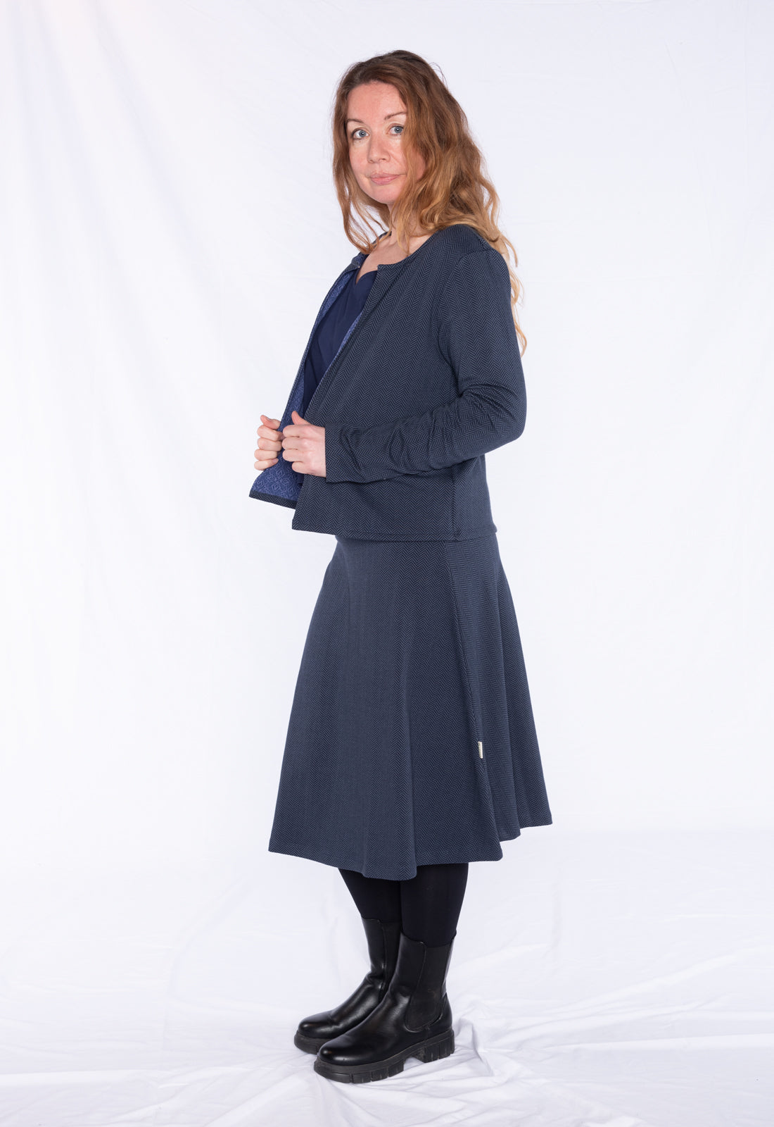 Flared midi-length skirt - GOTS certified - W24Skirt-G5 Flared midi-length skirt - GOTS certified - W24Skirt-G5