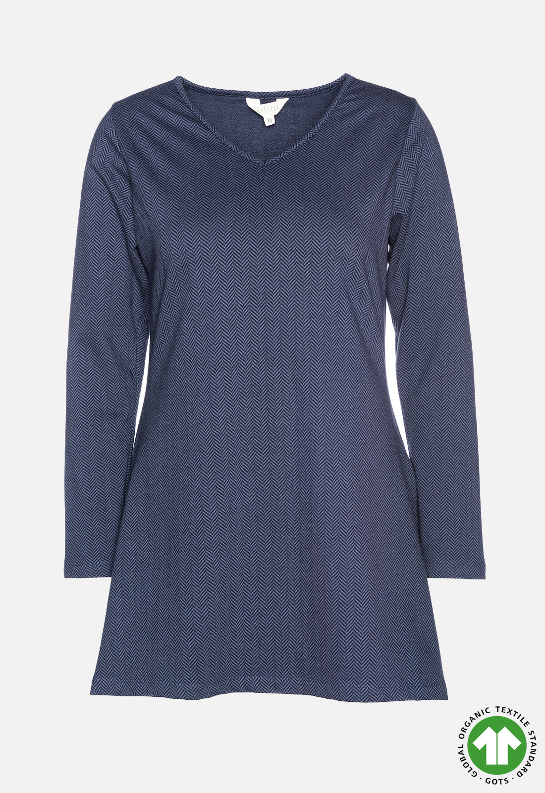 Long-sleeved V-neck top - GOTS certified - W24Top-G10 Long-sleeved V-neck top - GOTS certified - W24Top-G10