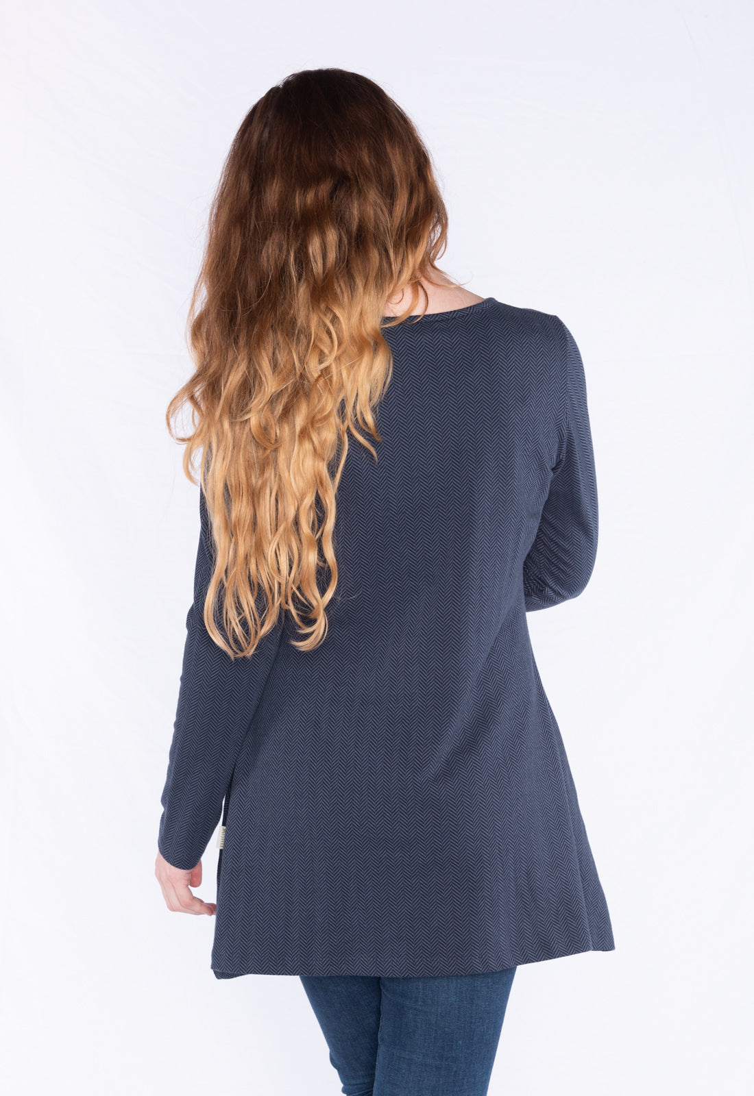 Long-sleeved V-neck top - GOTS certified - W24Top-G10 Long-sleeved V-neck top - GOTS certified - W24Top-G10