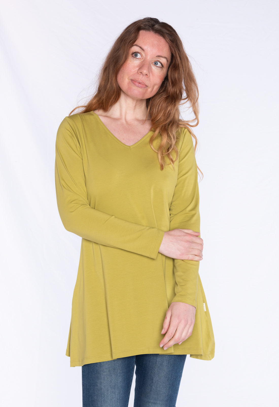 Long-sleeved V-neck shirt - GOTS certified - W24Top-G1 Long-sleeved V-neck shirt - GOTS certified - W24Top-G1