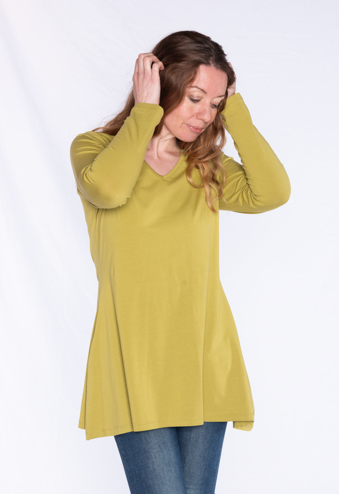 Long-sleeved V-neck shirt - GOTS certified - W24Top-G1 Long-sleeved V-neck shirt - GOTS certified - W24Top-G1