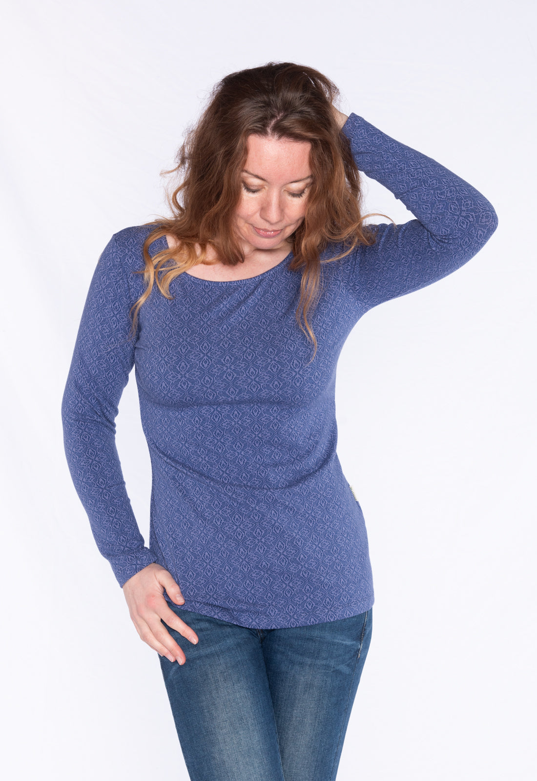 Figure-hugging long-sleeved top with round neck - GOTS certified - W24Top-G4 Figure-hugging long-sleeved top with round neck - GOTS certified - W24Top-G4