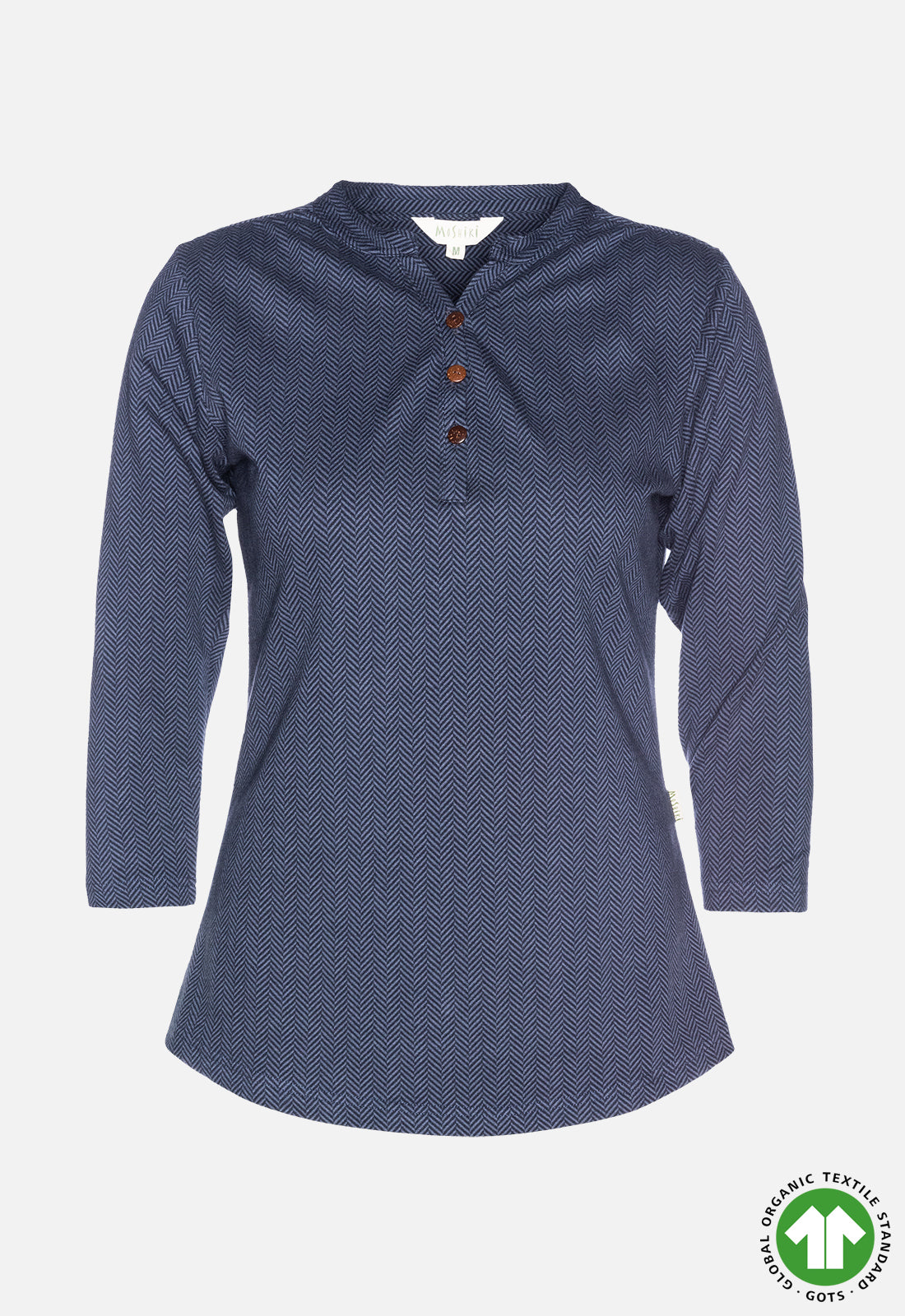 Short-sleeved shirt with button placket - GOTS certified - W24Top-G9 Short-sleeved shirt with button placket - GOTS certified - W24Top-G9