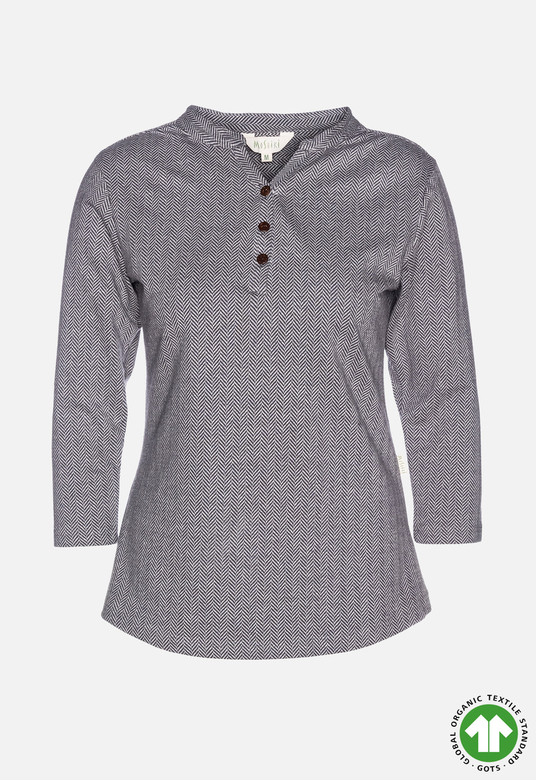 Short-sleeved shirt with button placket - GOTS certified - W24Top-G9 Short-sleeved shirt with button placket - GOTS certified - W24Top-G9
