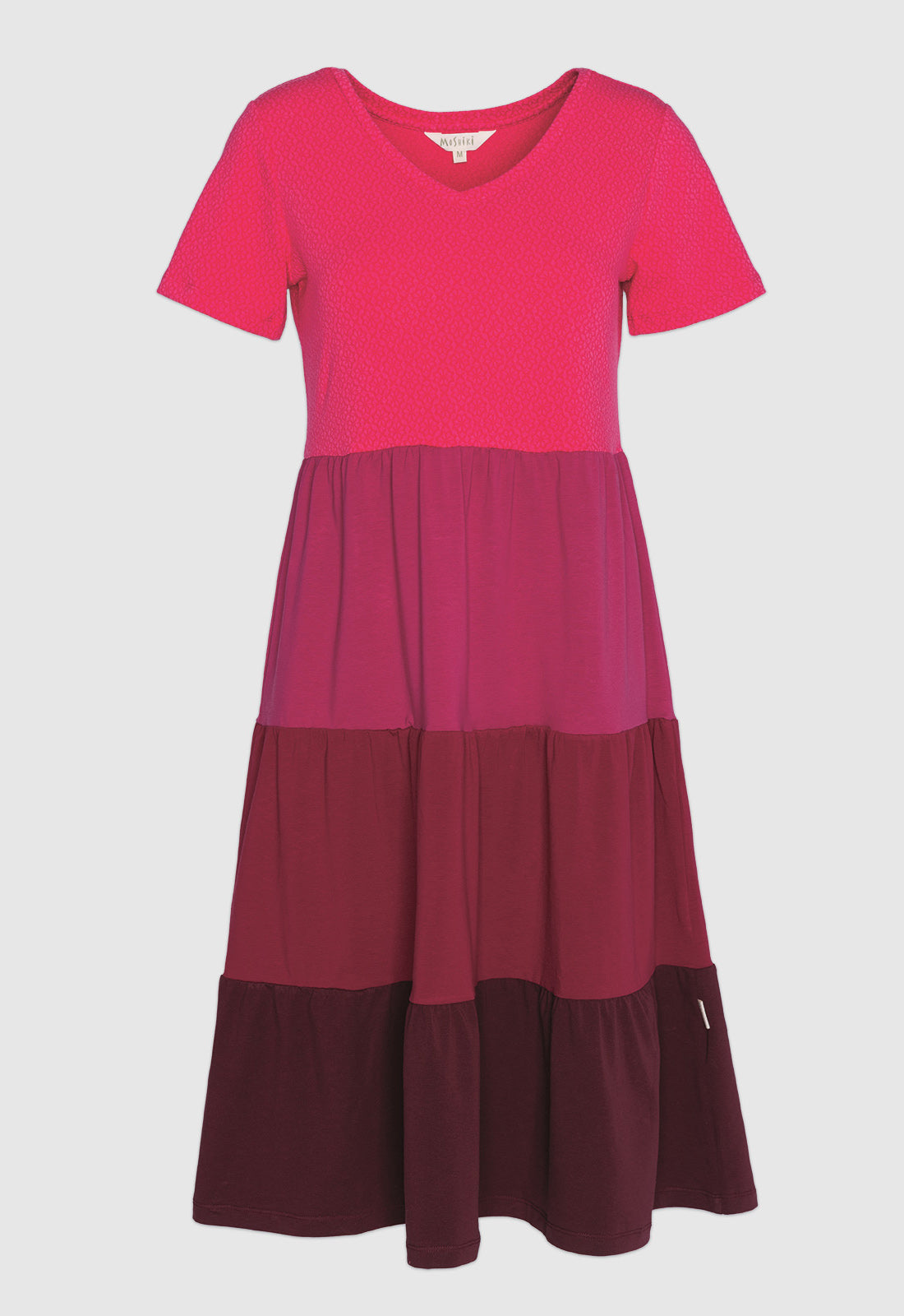 Long tiered dress with V-neck - S24Dress-G12 Long tiered dress with V-neck - S24Dress-G12