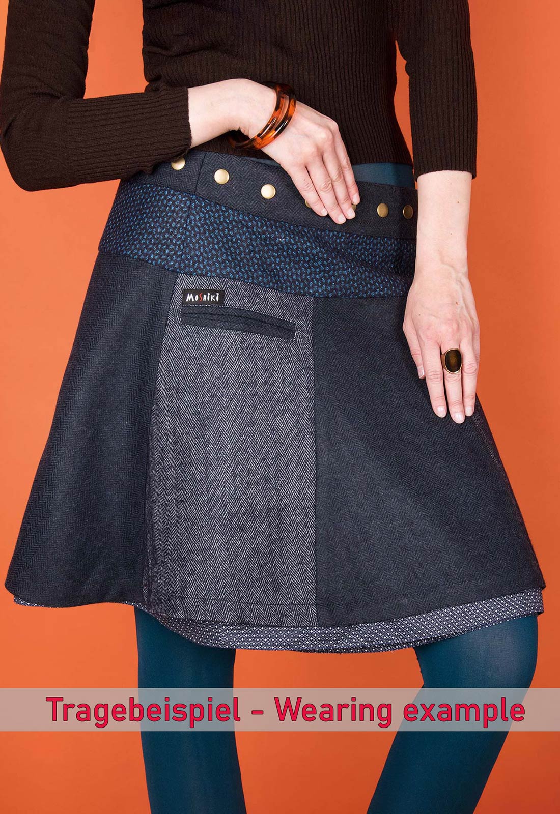 Hot Cookie 7 Tweed 50cm 34798 Tragebeispiel Hot Cookie 7 Tweed 50 cm Wickelrock