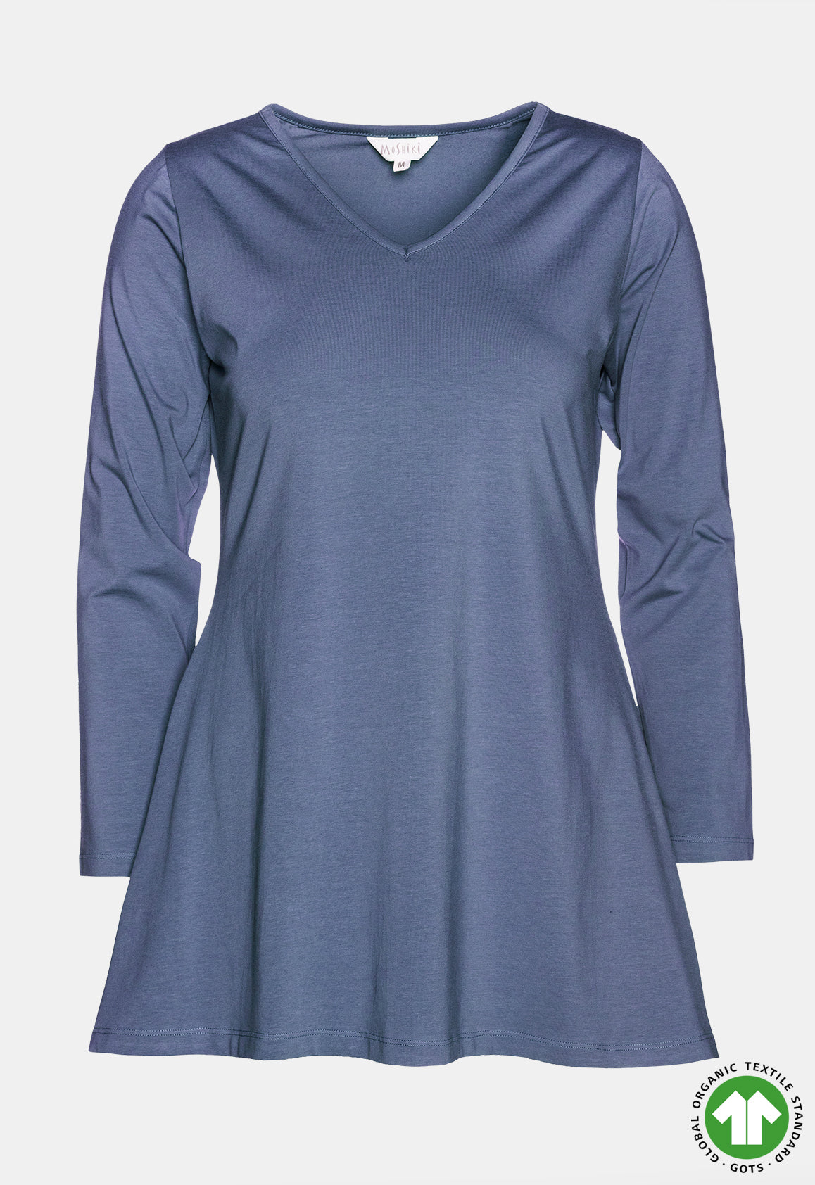 Long-sleeved V-neck shirt - GOTS certified - W24Top-G1 Long-sleeved V-neck shirt - GOTS certified - W24Top-G1