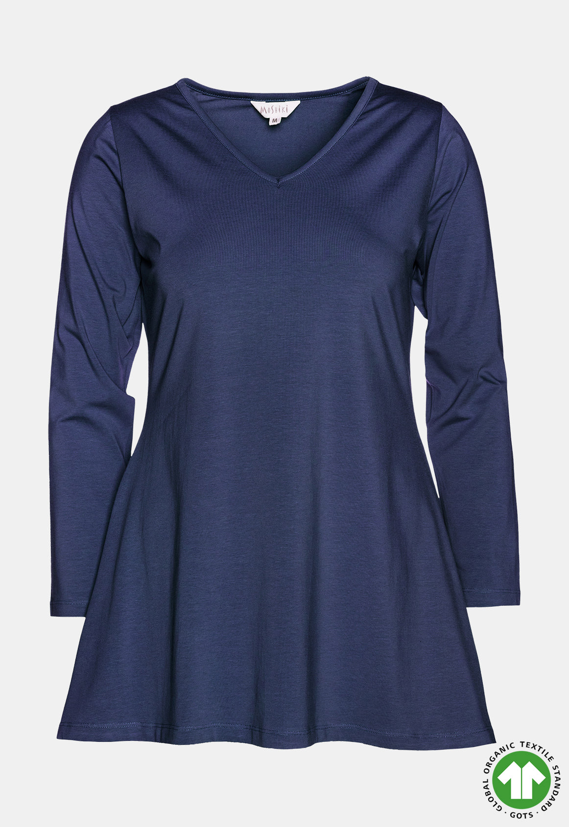 Long-sleeved V-neck shirt - GOTS certified - W24Top-G1 Long-sleeved V-neck shirt - GOTS certified - W24Top-G1