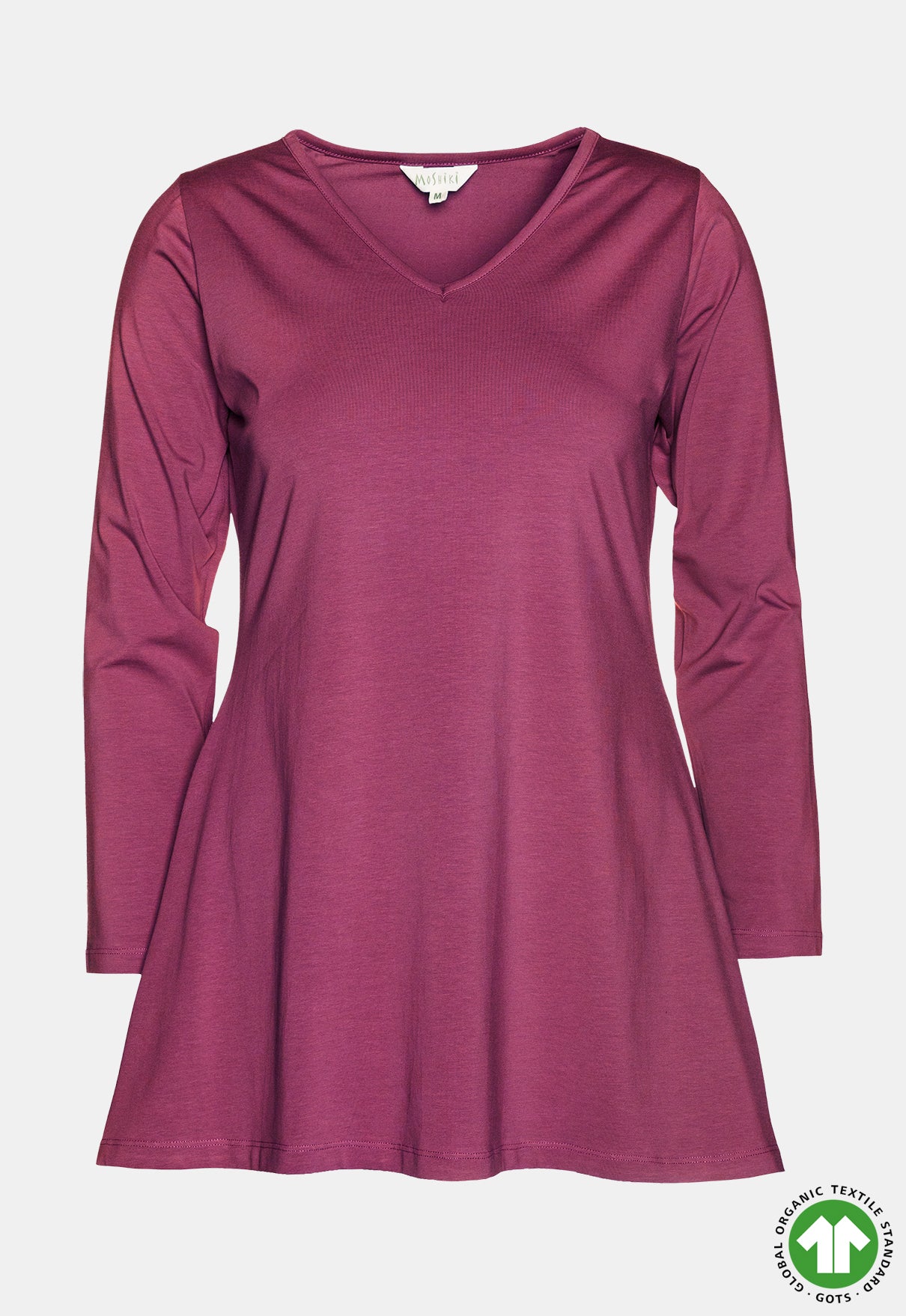 Long-sleeved V-neck shirt - GOTS certified - W24Top-G1 Long-sleeved V-neck shirt - GOTS certified - W24Top-G1
