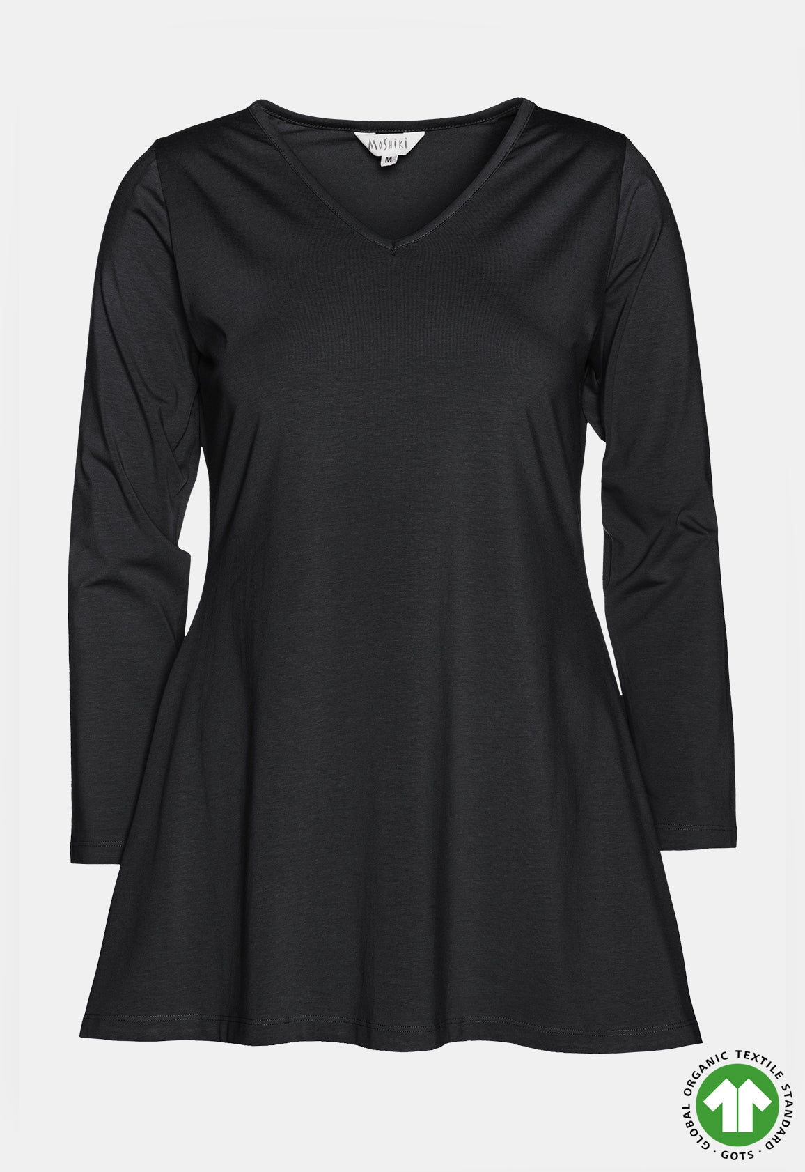 Long-sleeved V-neck shirt - GOTS certified - W24Top-G1 Long-sleeved V-neck shirt - GOTS certified - W24Top-G1