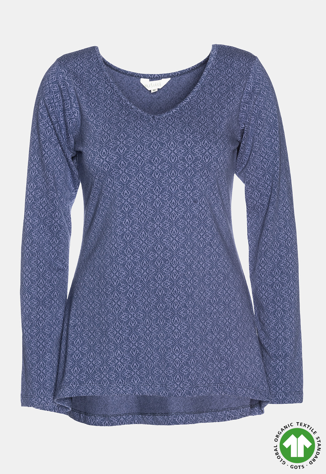 Long-sleeved top with high-low waistband - GOTS certified - W24Top-G5 Long-sleeved top with high-low waistband - GOTS certified - W24Top-G5