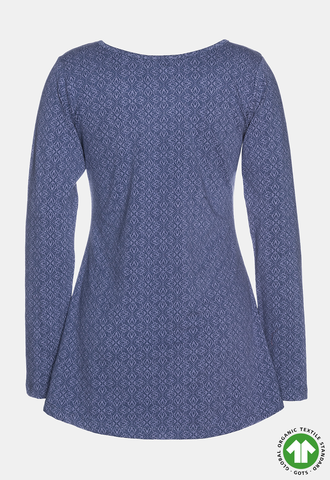 Long-sleeved top with high-low waistband - GOTS certified - W24Top-G5 Long-sleeved top with high-low waistband - GOTS certified - W24Top-G5